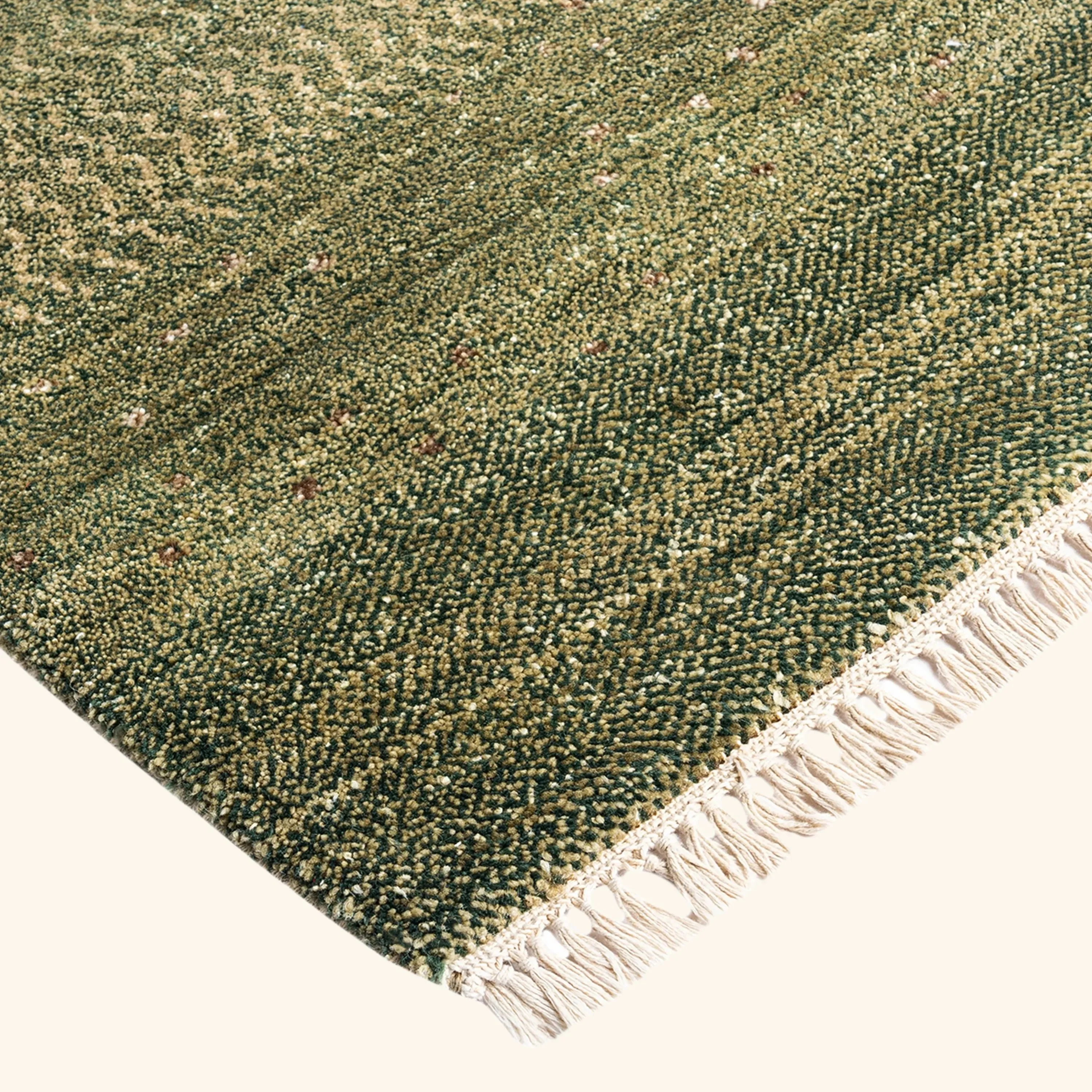Green Textured Wool Rug - 9'2" x 12'7" - Image 2