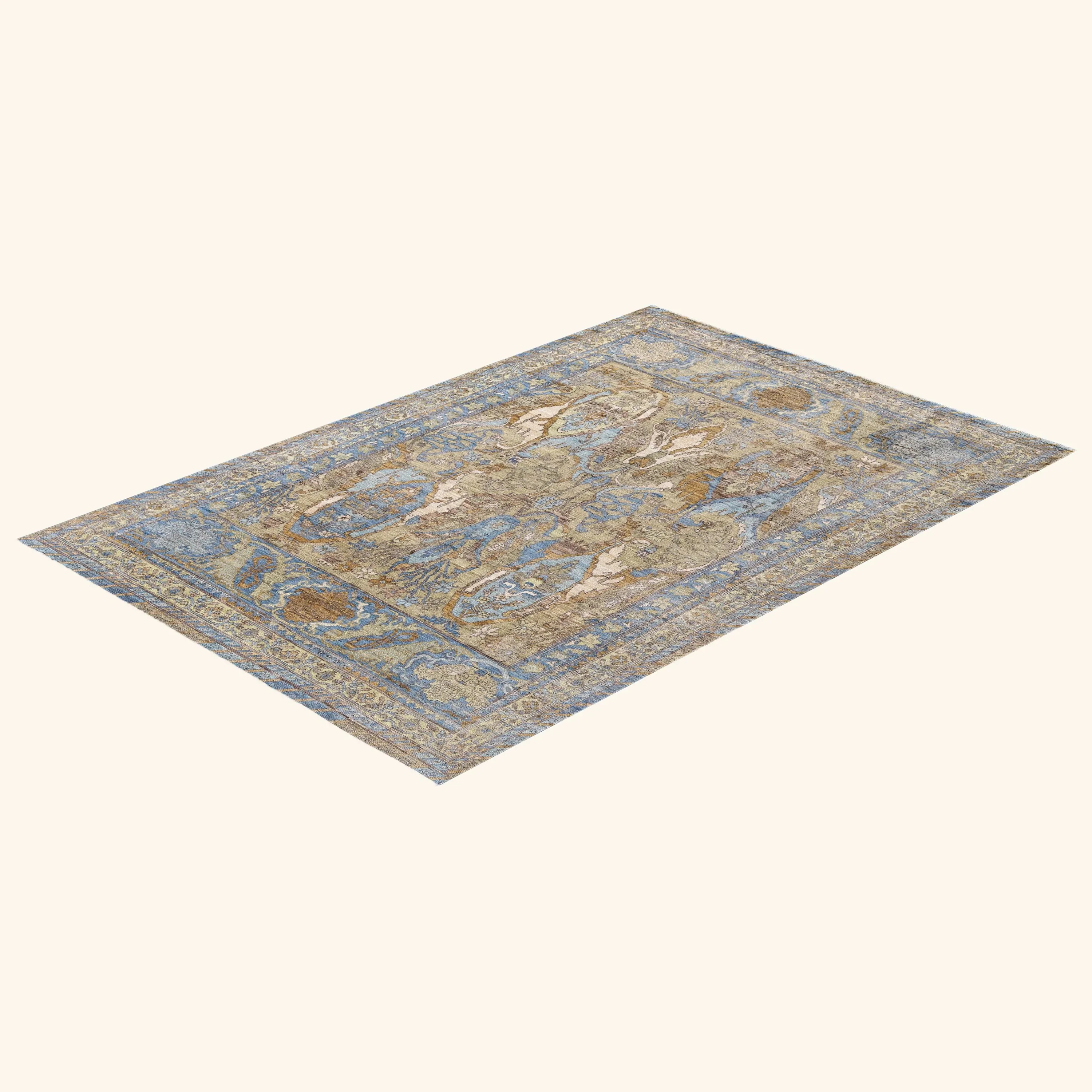 Green Soluna Traditional Wool Rug - 6'2" x 9' - Image 8