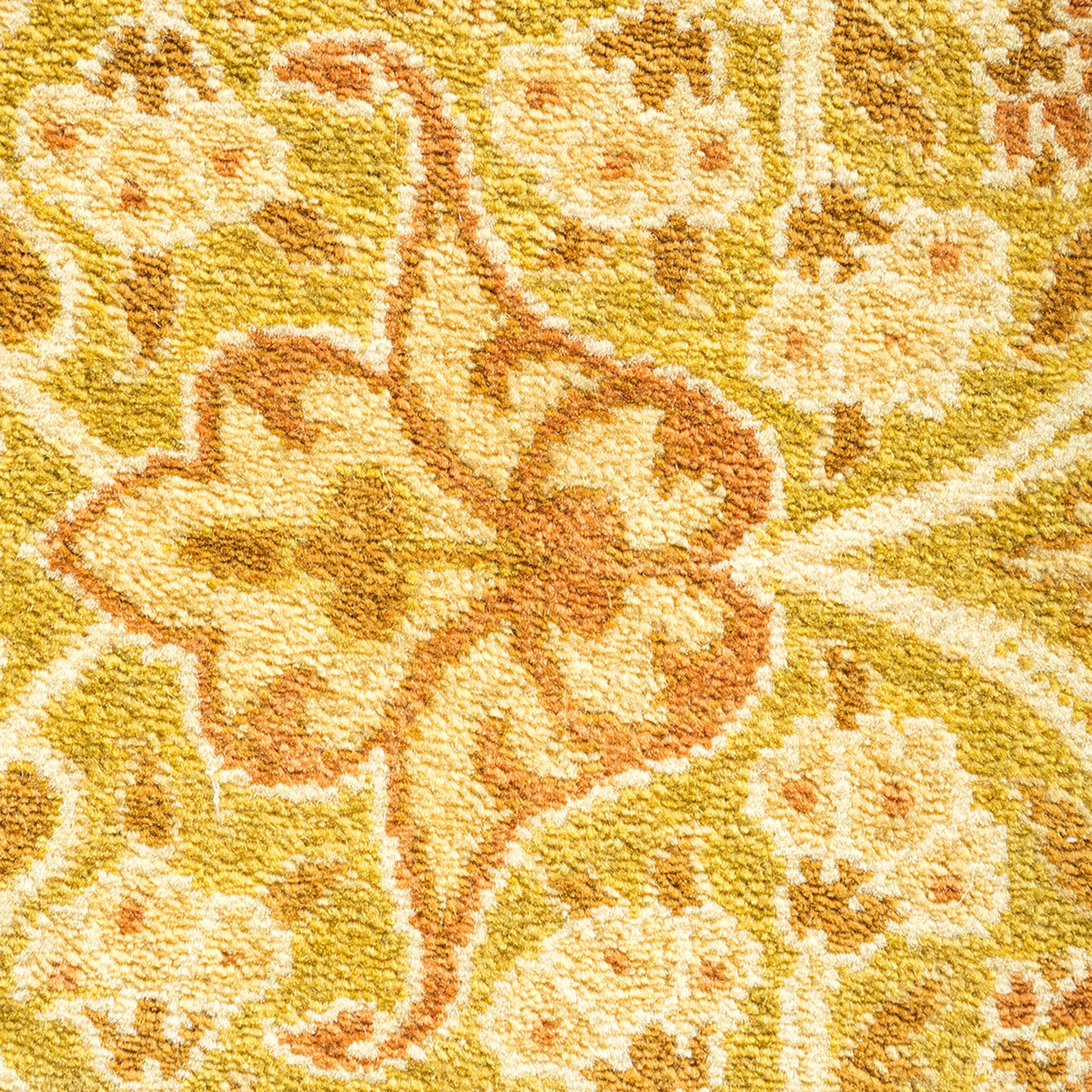 Green Yellow Traditional Mogul Wool Rug - 9'2" x 15'8" - Image 3