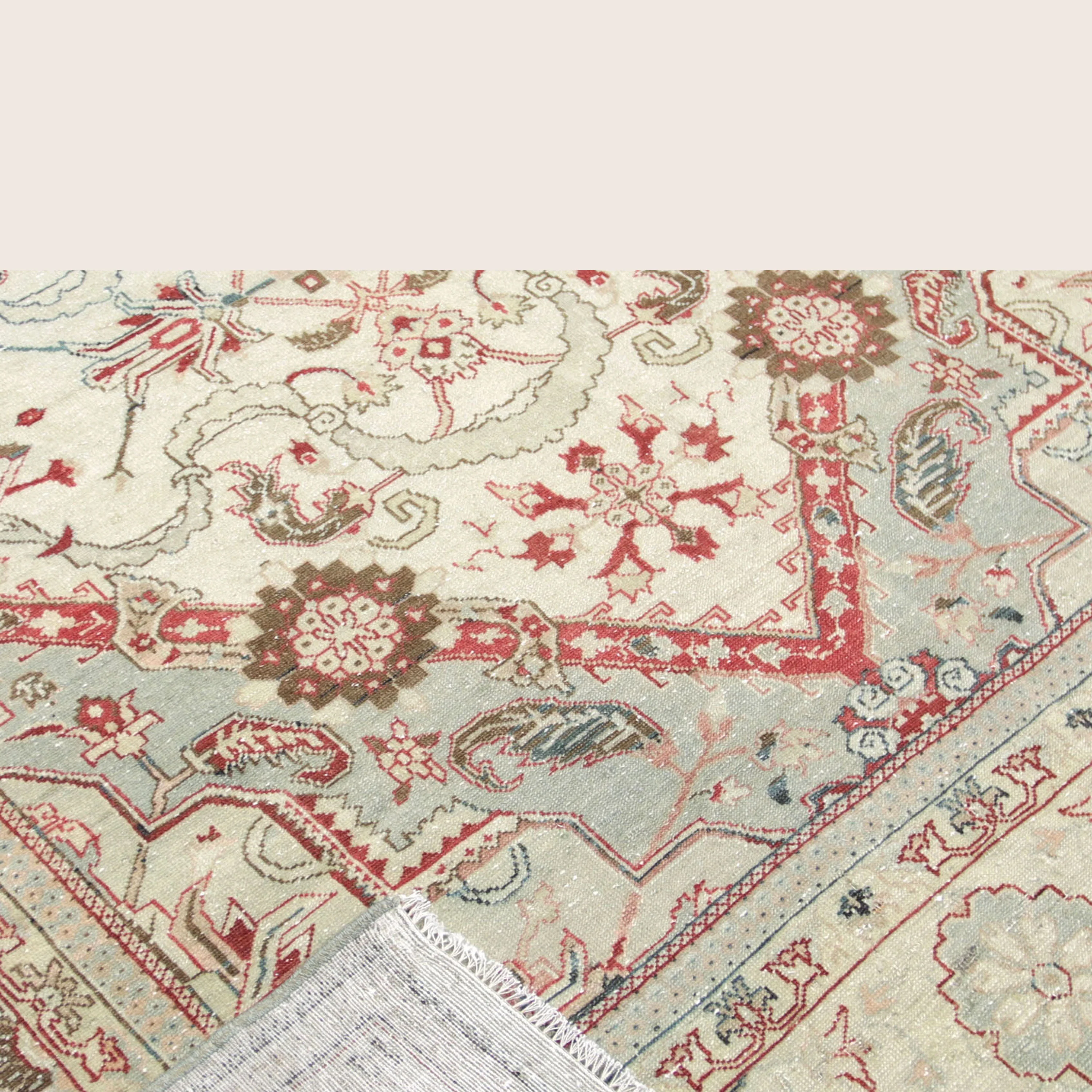 Red Vintage Antique Traditional Oushak Wool Rug - 12'2" x 15'10" - Image 3