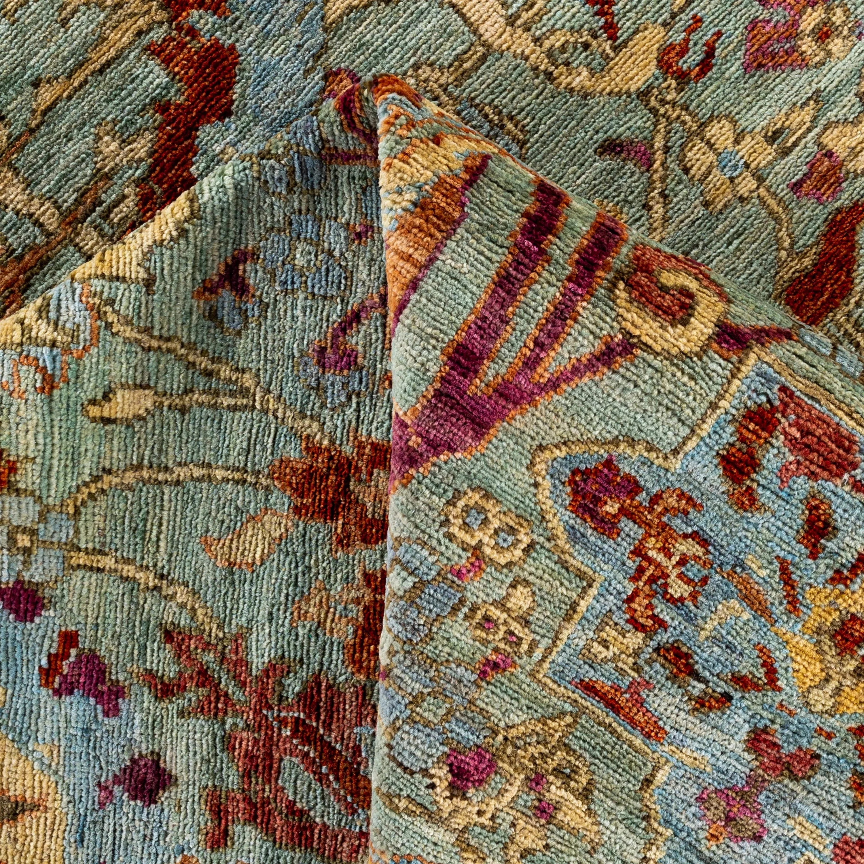 Blue Soluna Traditional Wool Rug - 5'8" x 8' - Image 7