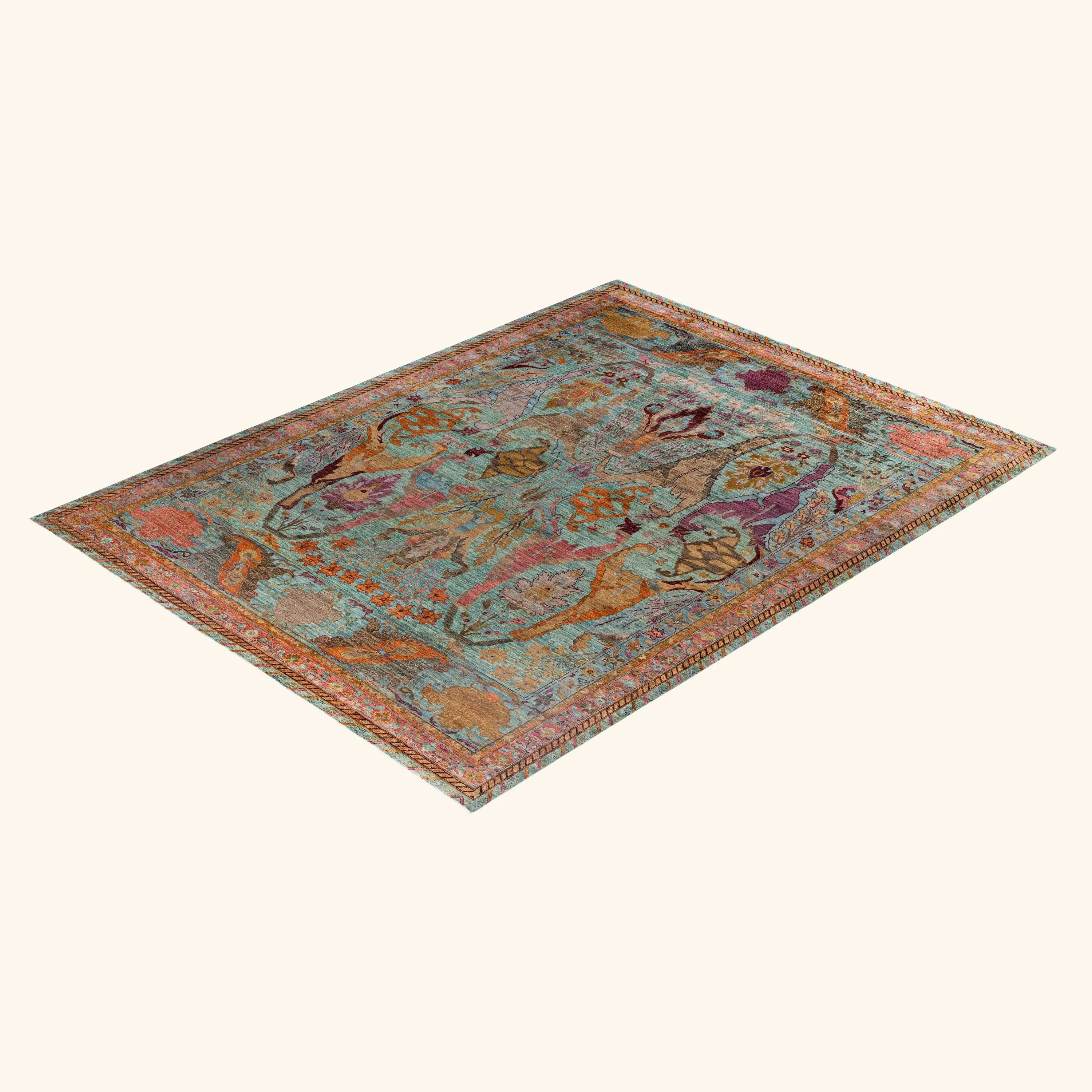 Blue Soluna Traditional Wool Rug - 9'3" x 12'3" - Image 8
