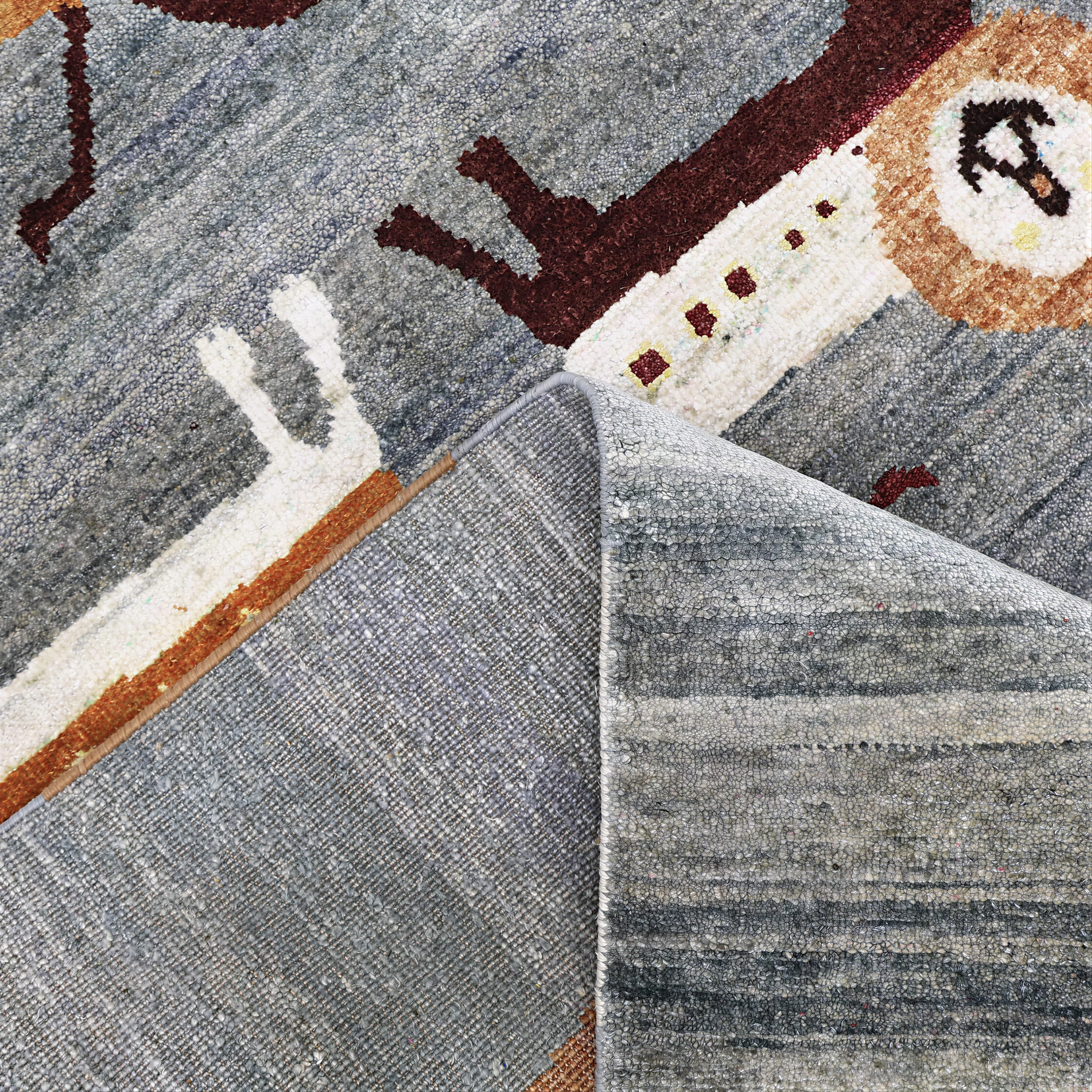 Grey Alchemy Contemporary Silk Rug - 8'11" x 11'11" - Image 6