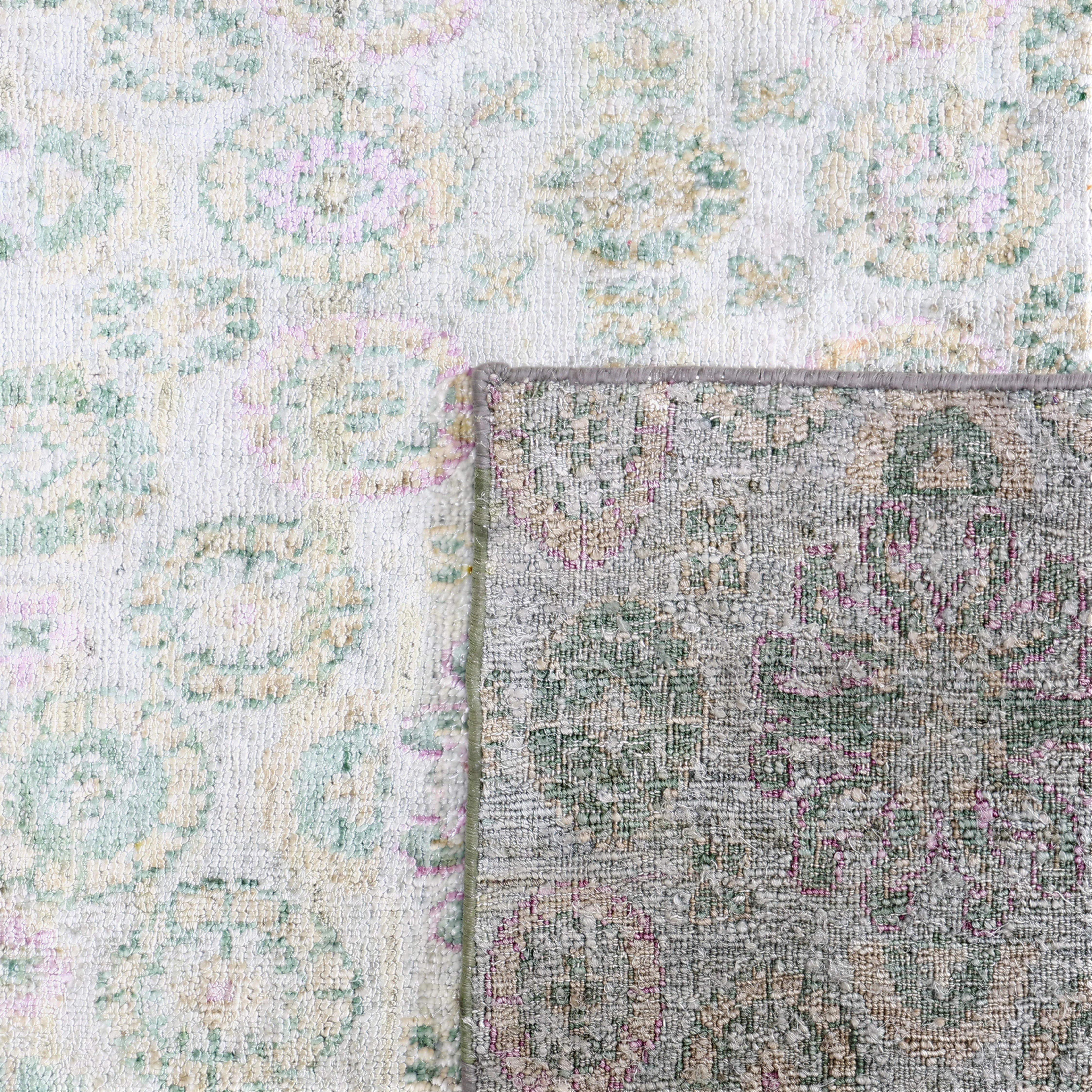 Grey Alchemy Traditional Silk Rug - 9'8" x 10'7" - Image 7