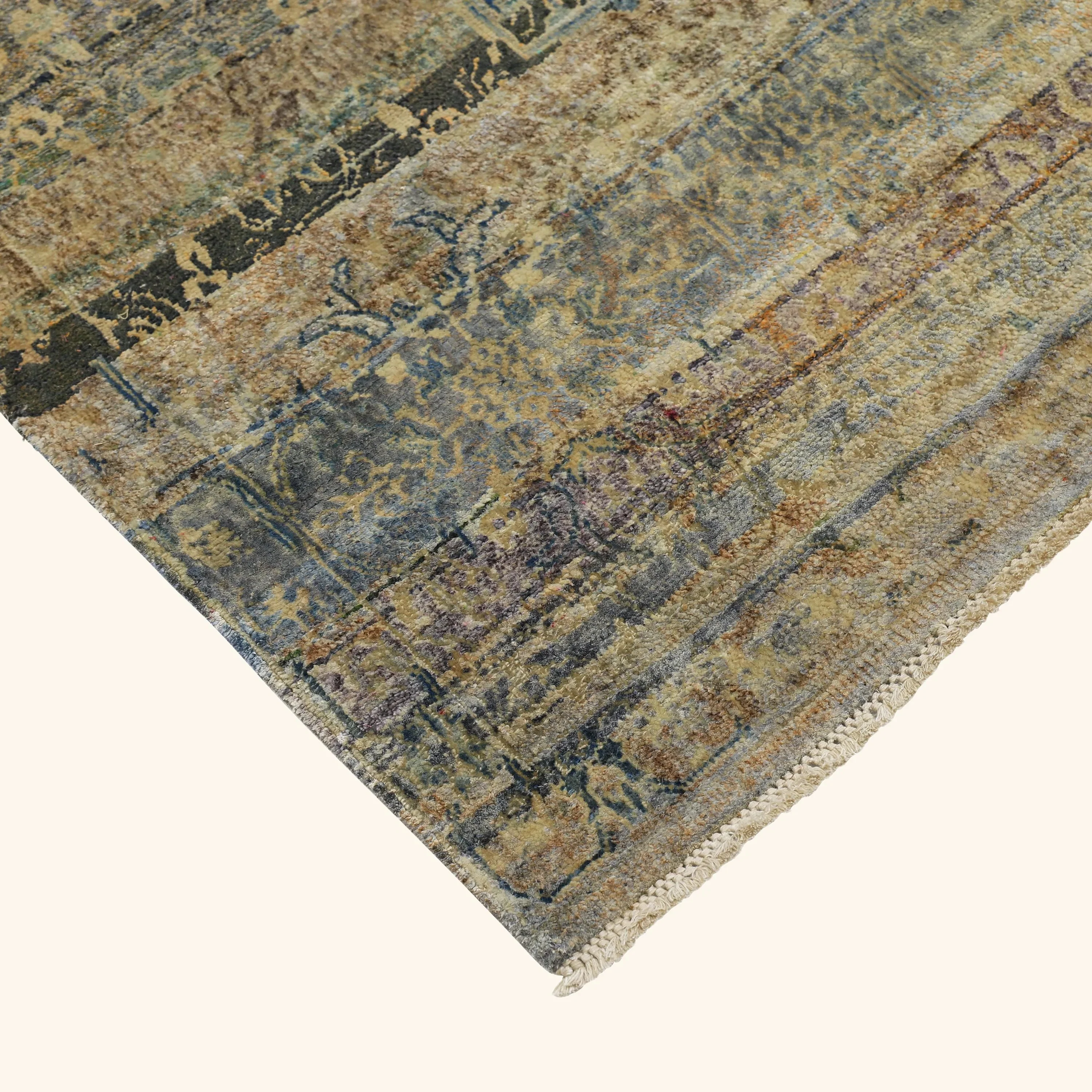 Grey Alchemy Traditional Silk Wool Blend Rug - 8'10" x 13' - Image 2
