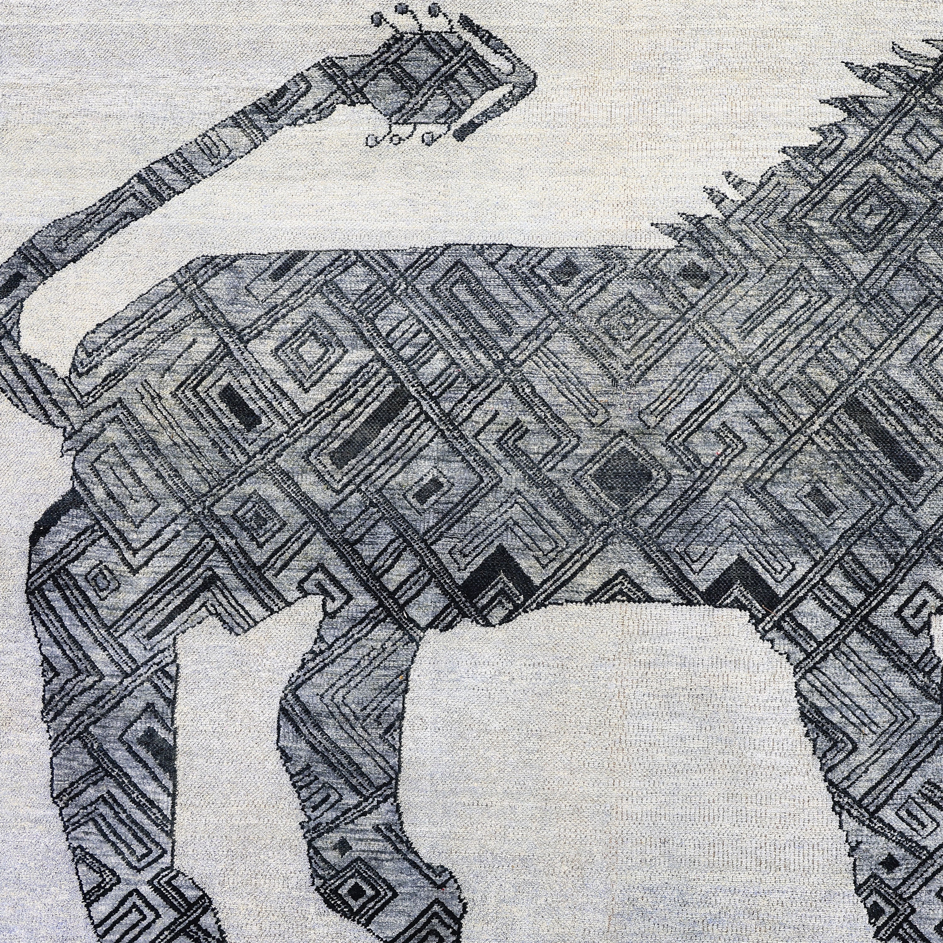 Grey Alchemy Transitional Silk Wool Blend Rug - 4'7" x 5'10" - Image 3