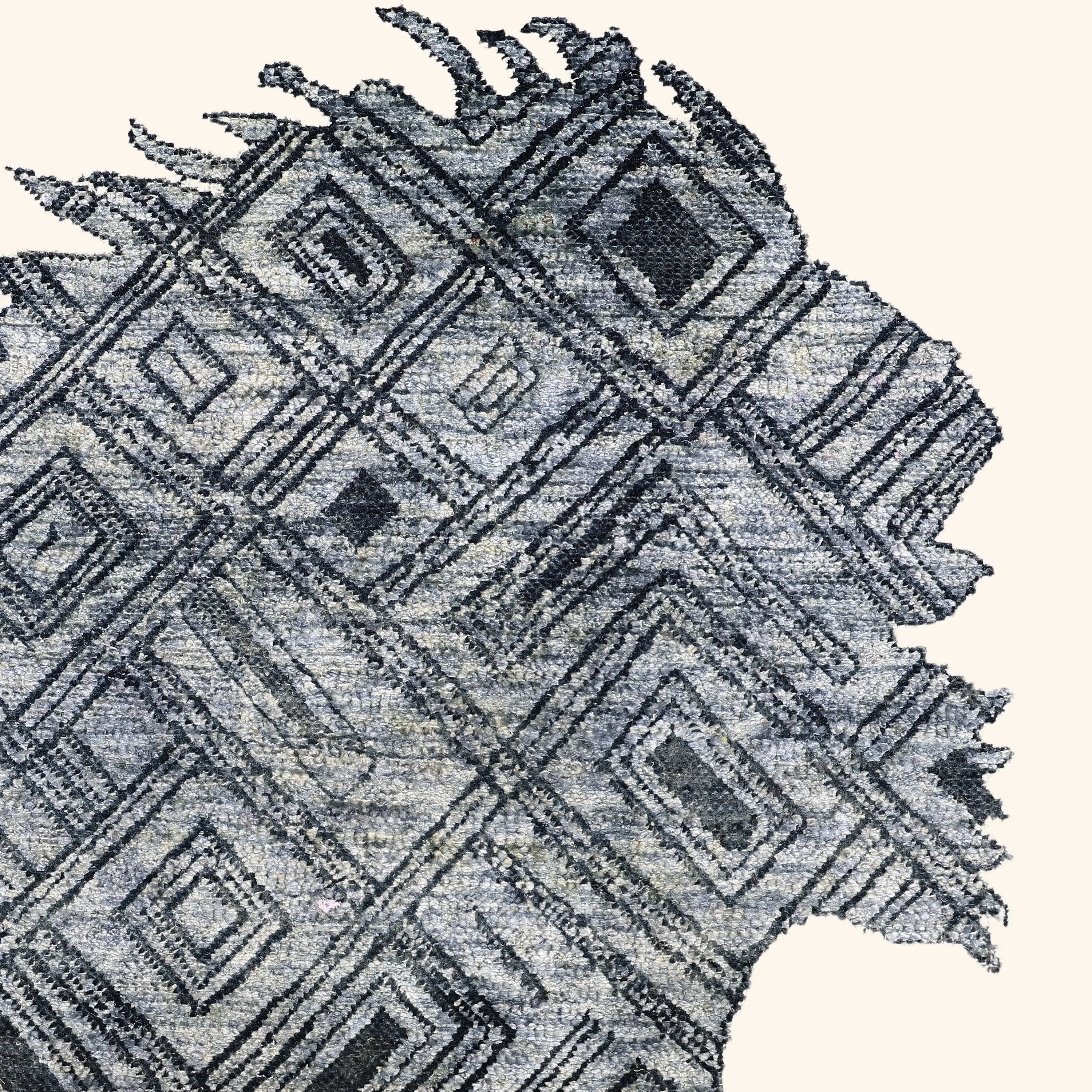 Grey Alchemy Transitional Silk Wool Blend Rug - 4'7" x 5'10" - Image 4