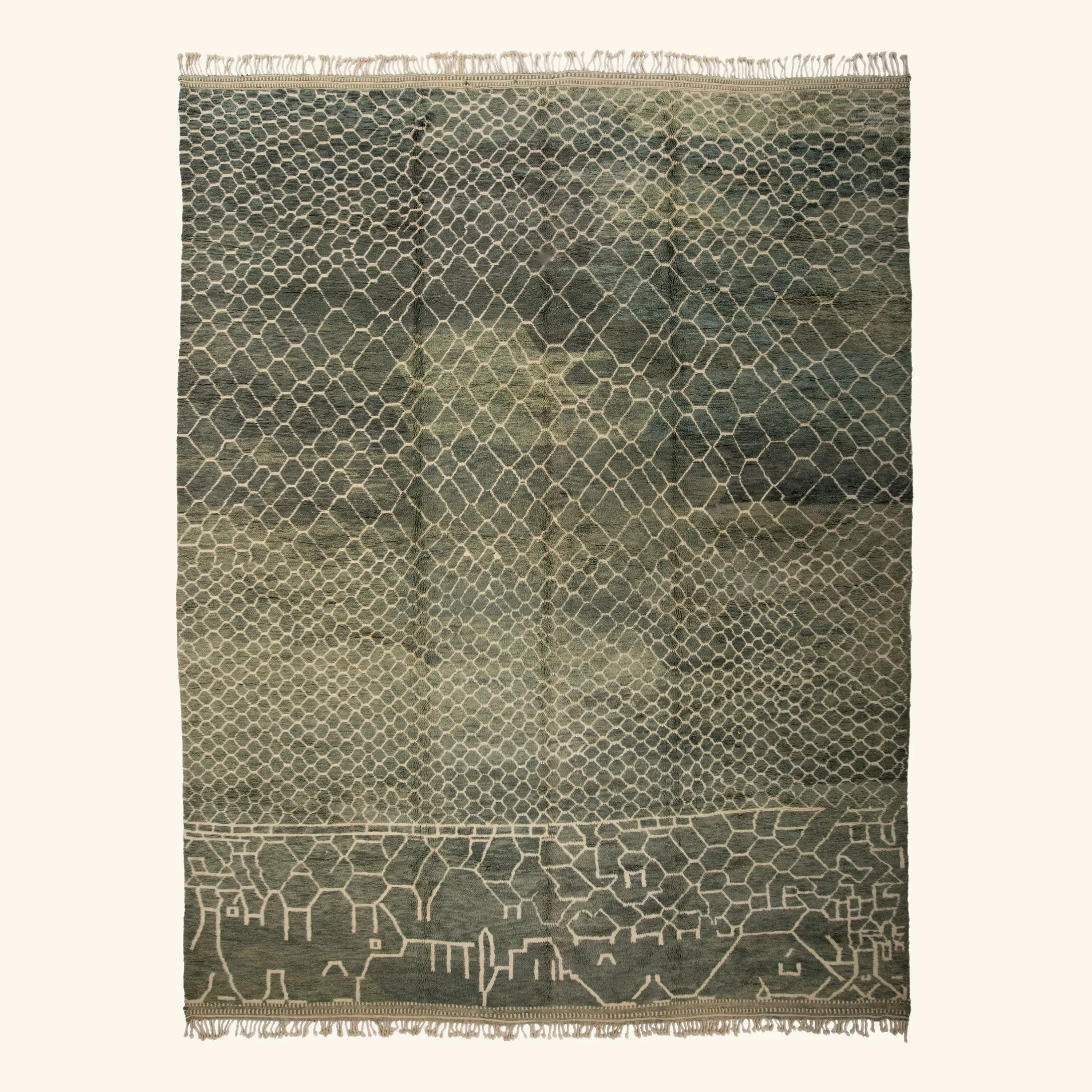 Blue Grey Casablanca Moroccan Wool Rug - 13'5" x 16'10"