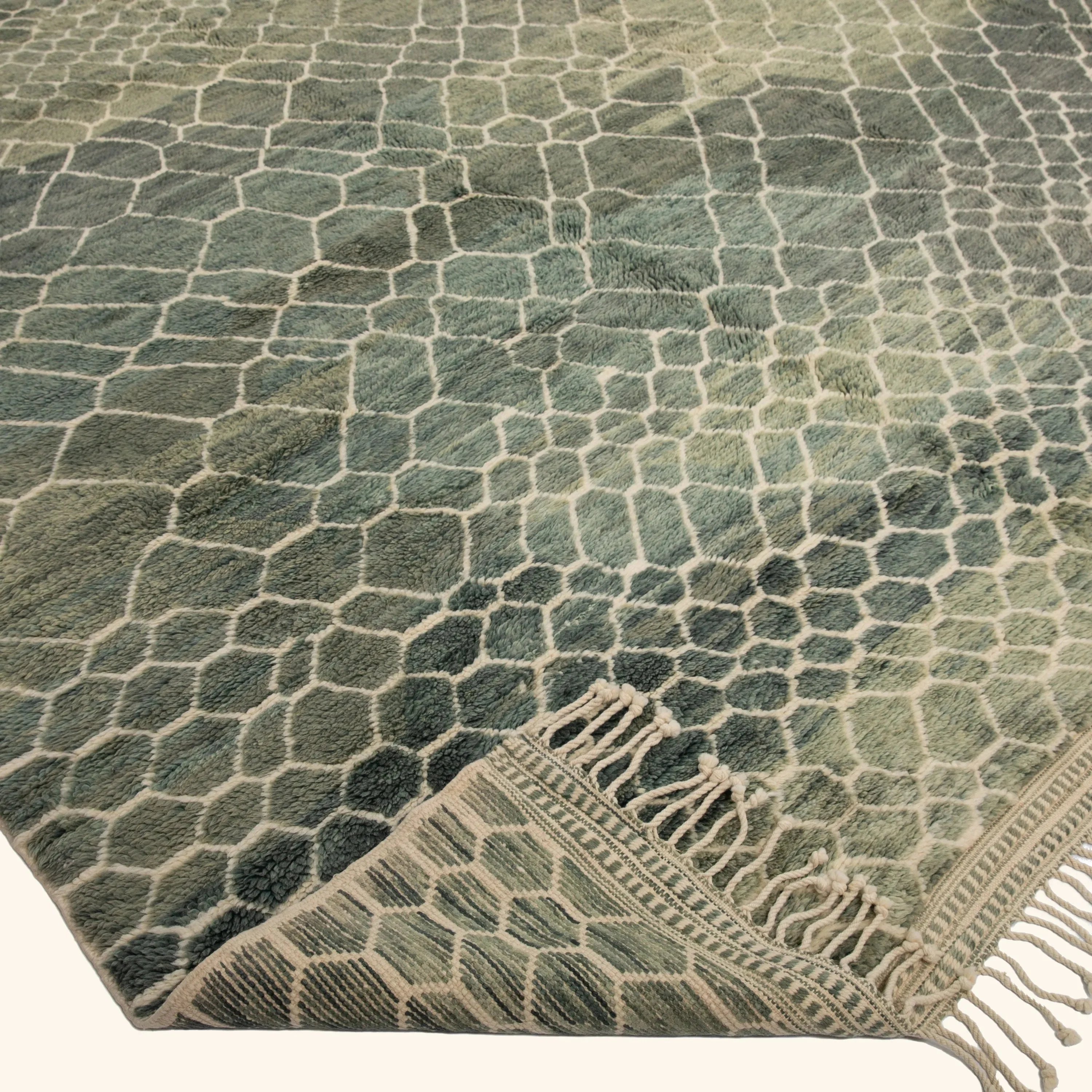 Blue Grey Casablanca Moroccan Wool Rug - 13'5" x 16'10" - Image 4