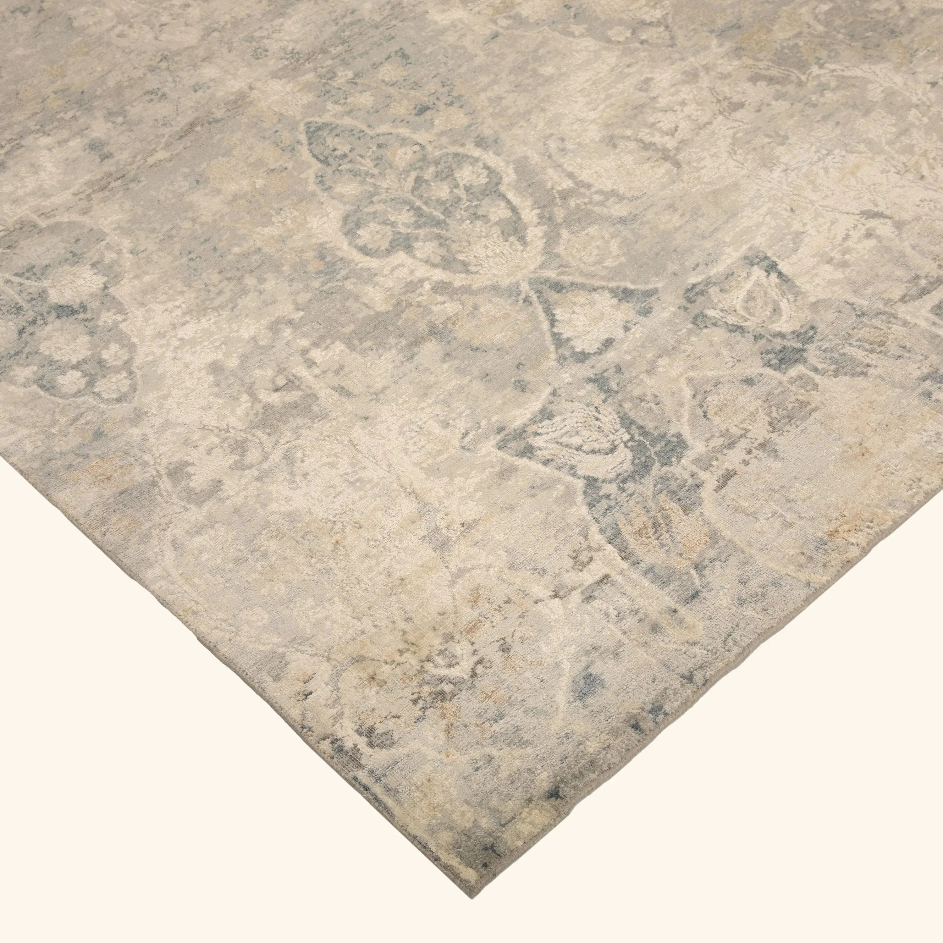 Grey Contemporary Silk Rug - 9'11" x 14'2" - Image 3