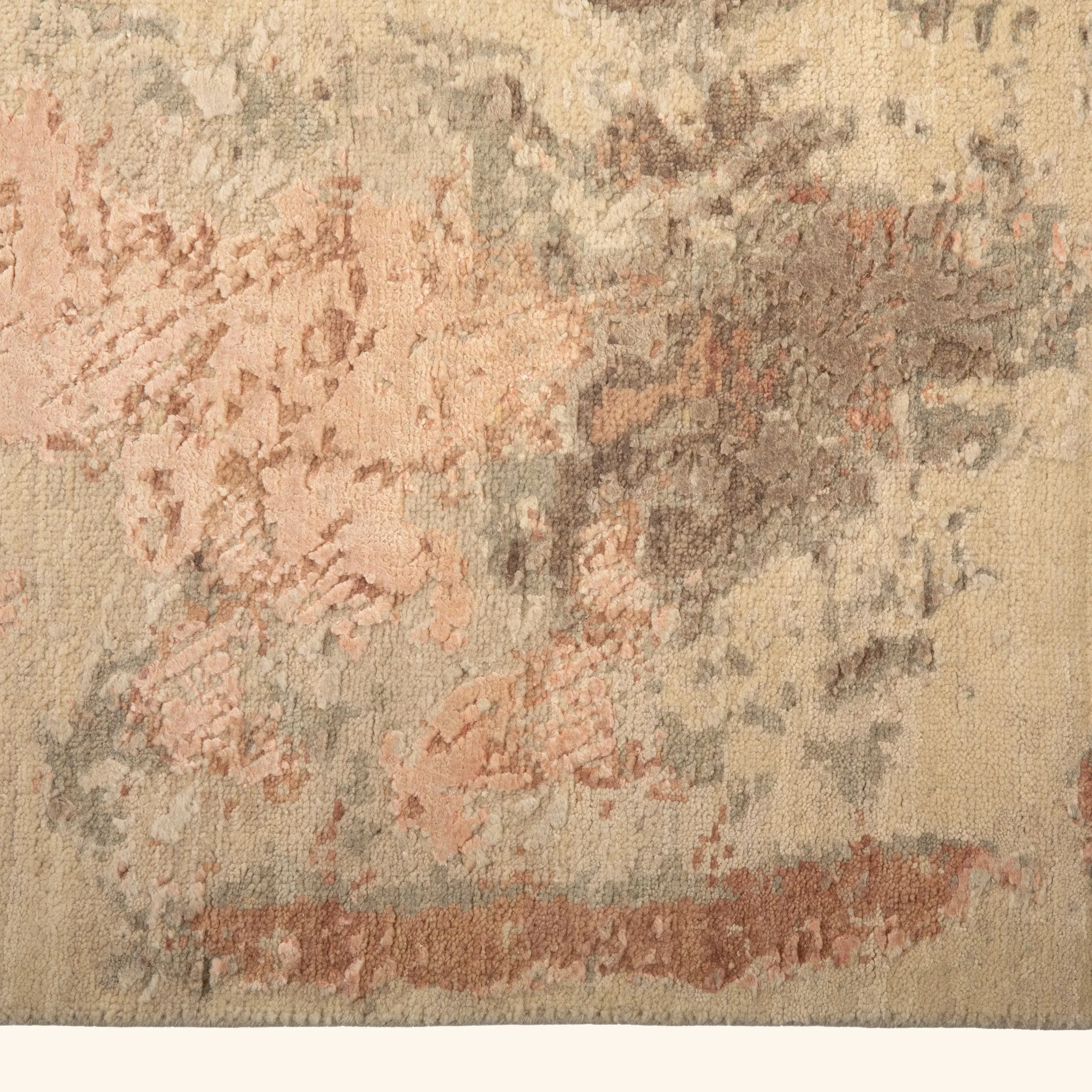 Grey Contemporary Silk Wool Blend Rug - 9'11" x 13'11" - Image 5