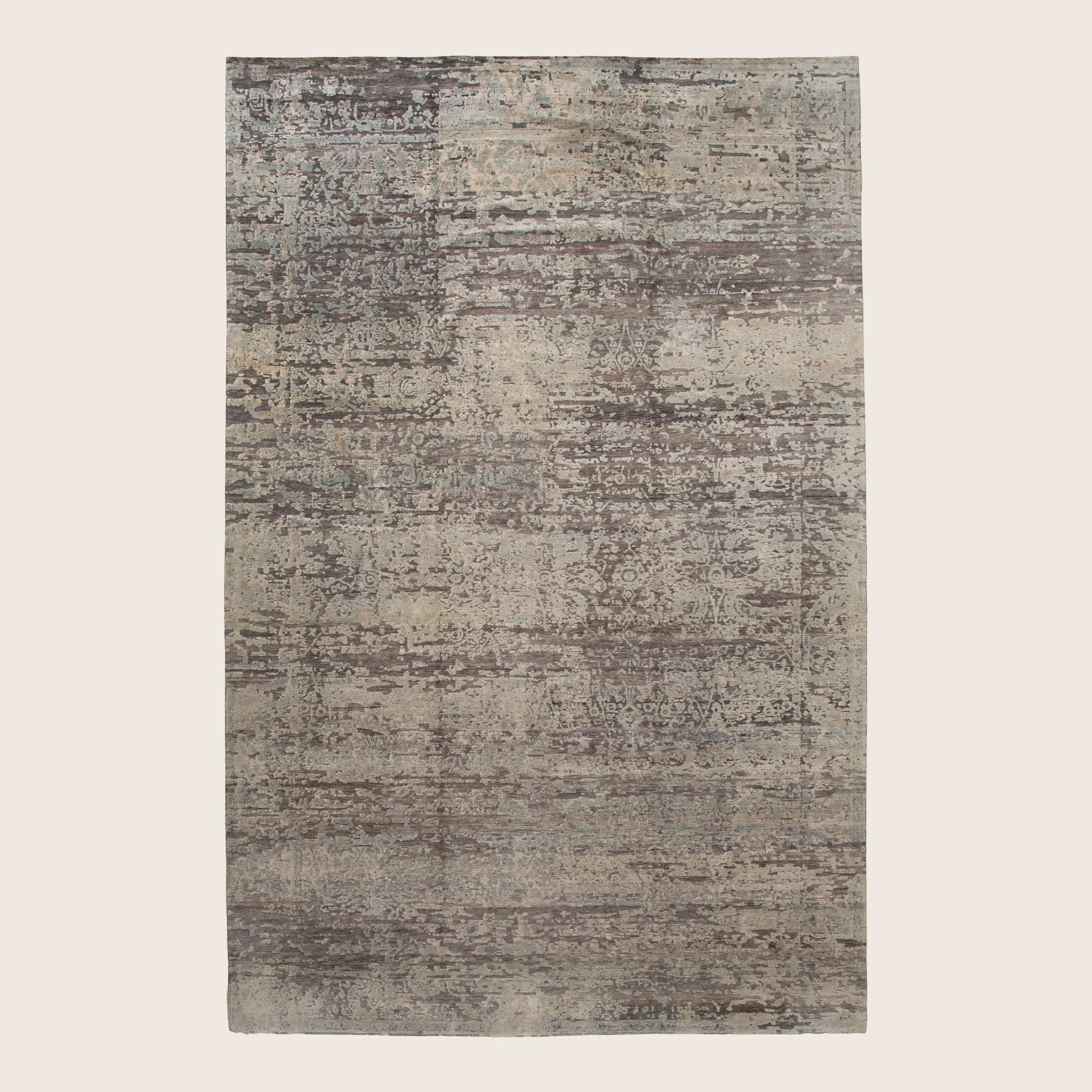 Grey Nu Vibrant Modern Tibetan Silk Rug - 11'11" x 18'3" - Image 6