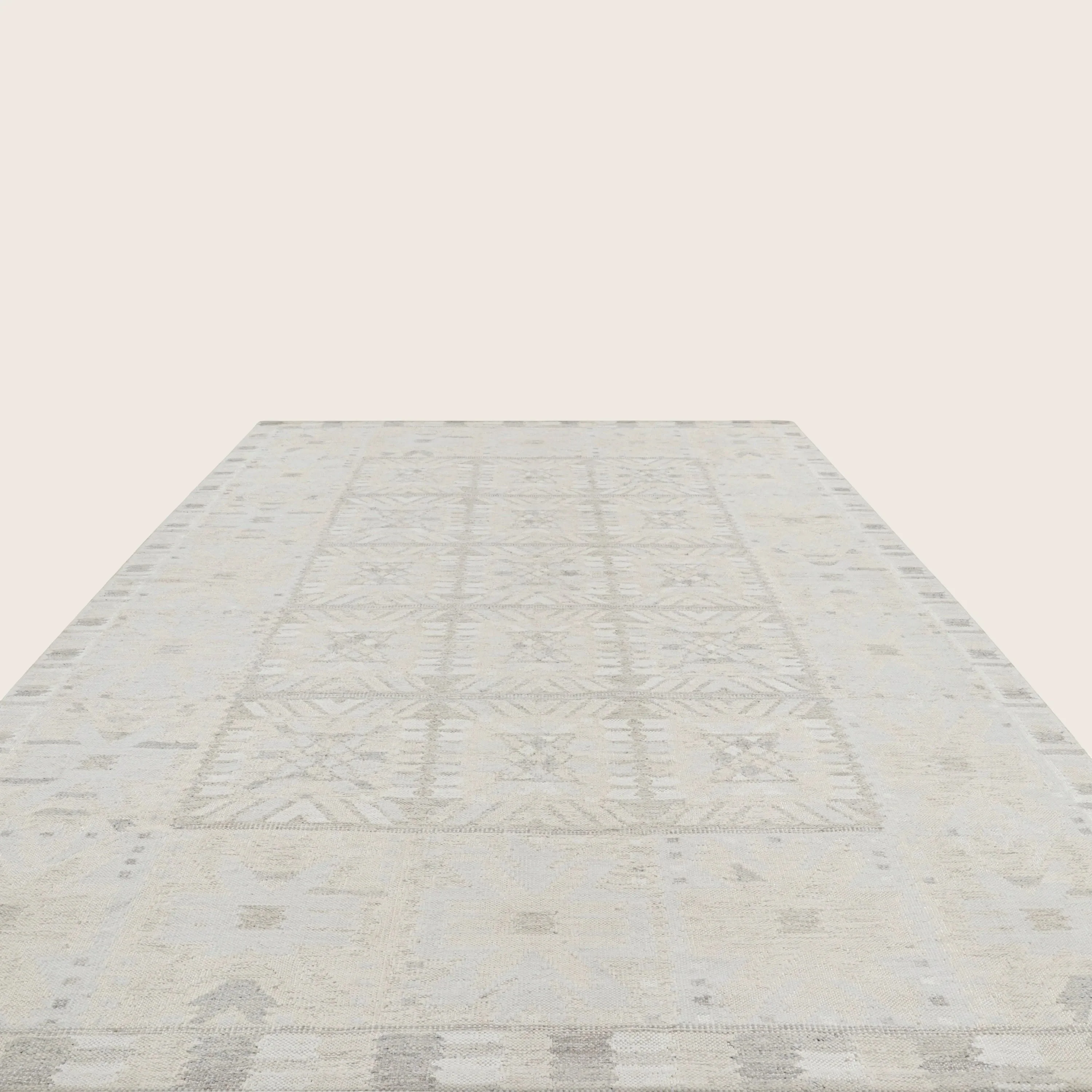 Grey Swedish Inspired Flatweave Wool Rug - 10'2" x 14'4" - Image 4
