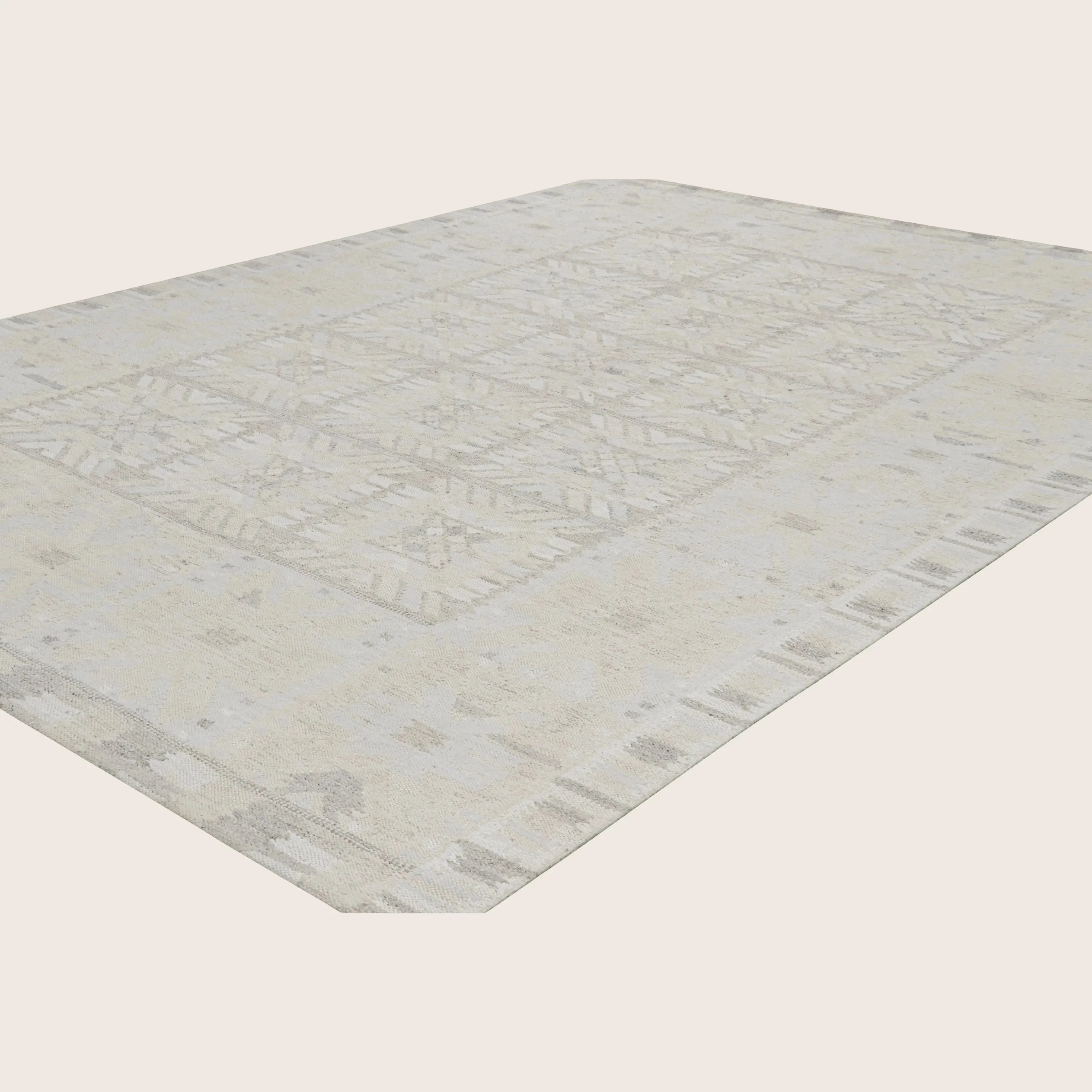 Grey Swedish Inspired Flatweave Wool Rug - 10'2" x 14'4" - Image 5