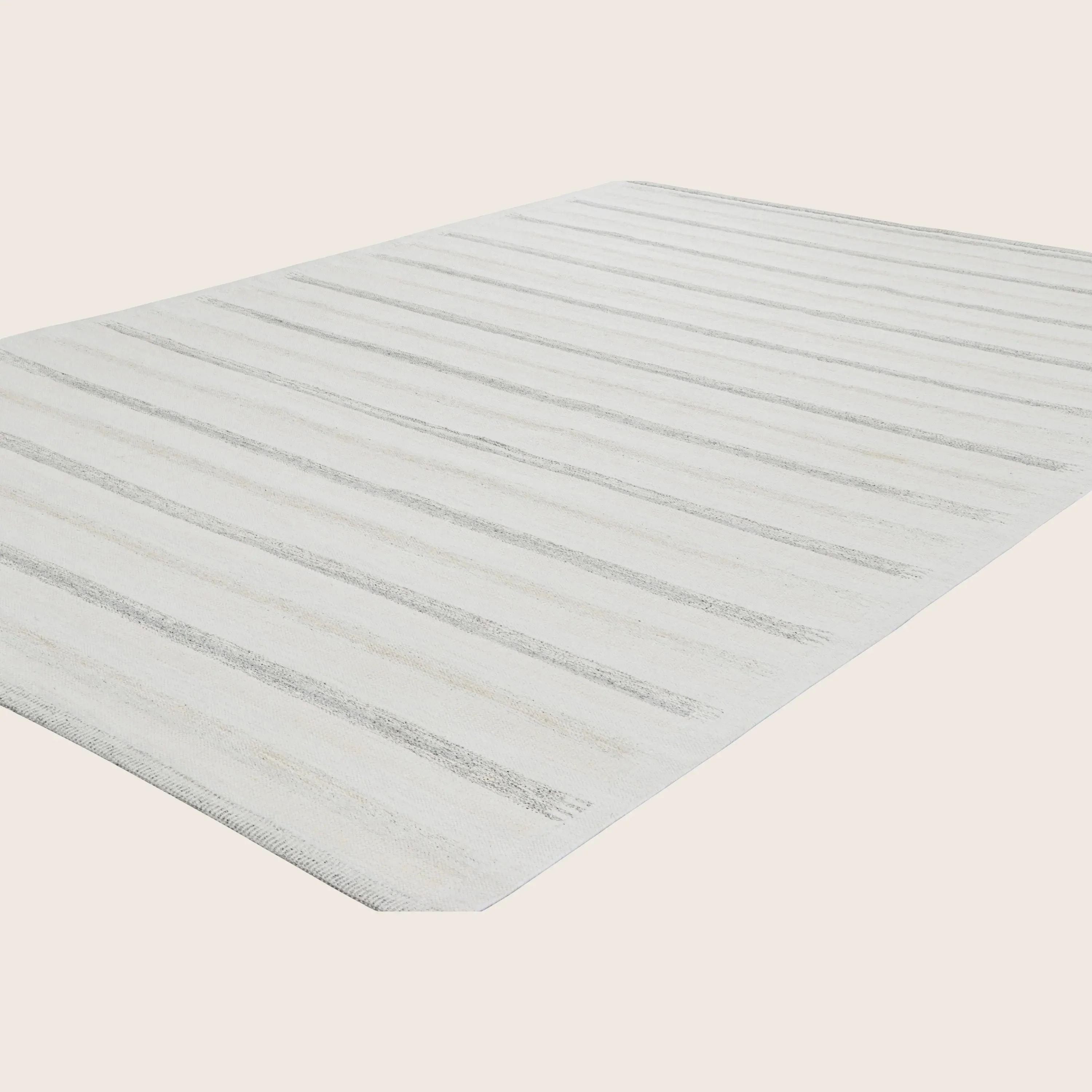 Light Grey Swedish Inspired Flatweave Wool Rug - 9'10" x 14' - Image 5