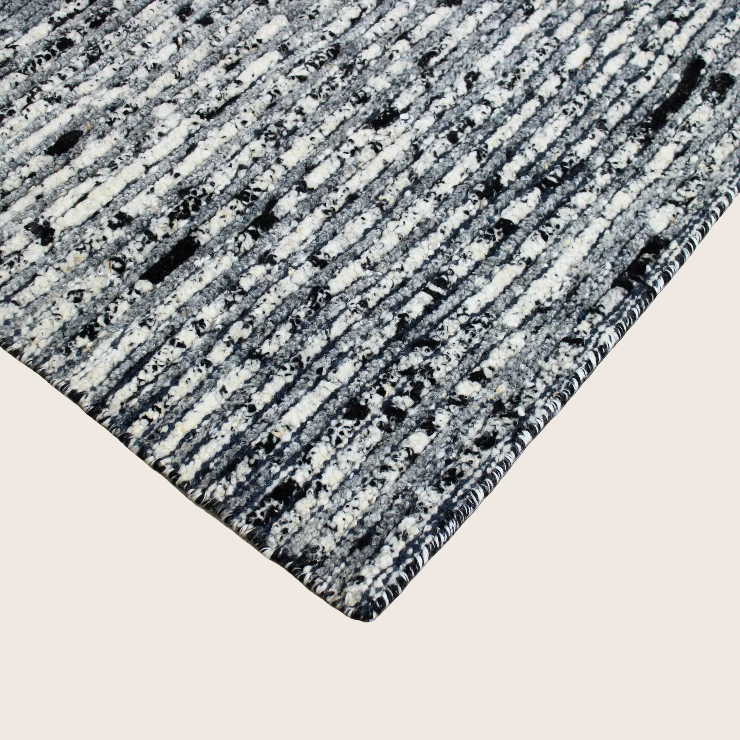 Grey Textured Wool Rug - 10'4" x 12'11" - Image 3