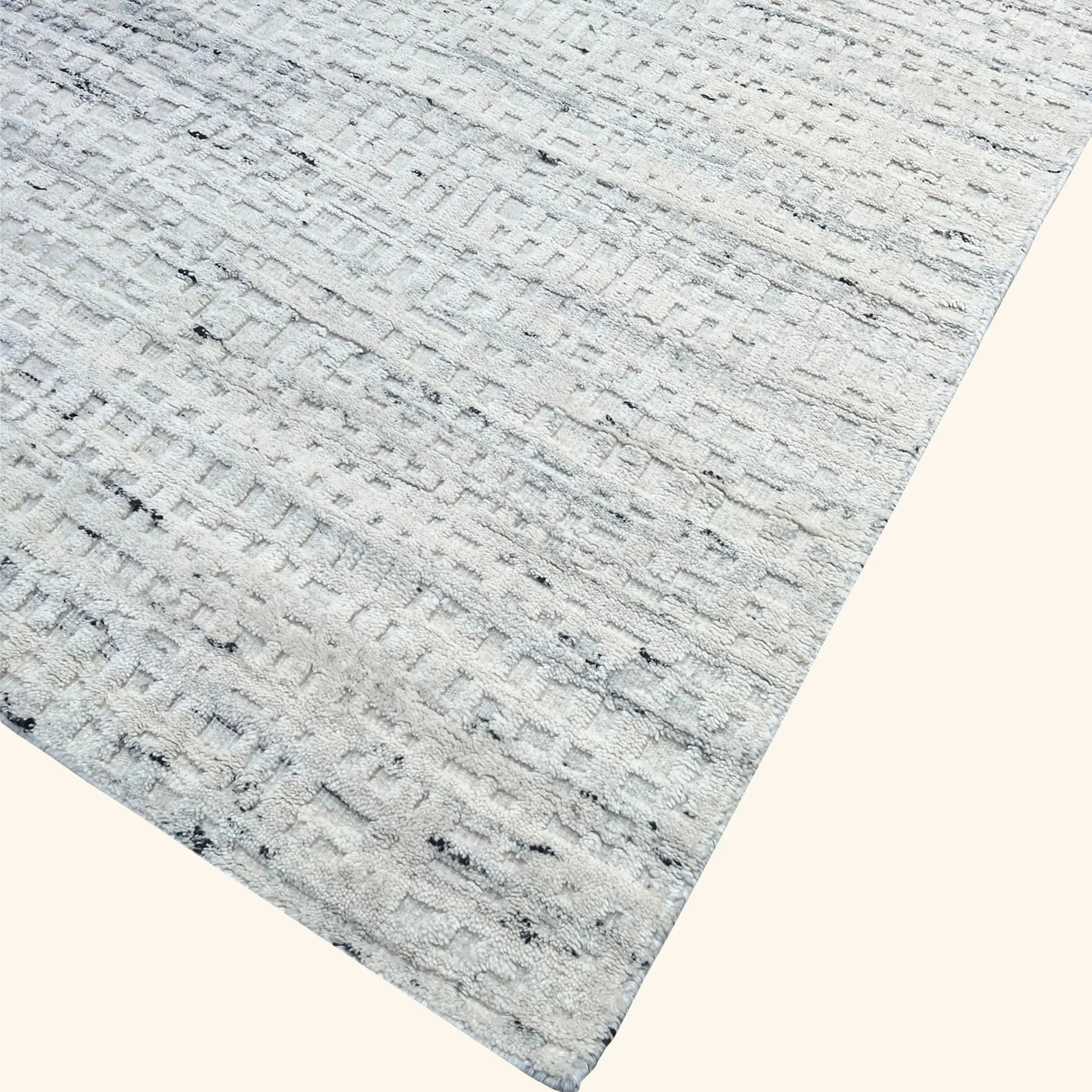 Grey Textured Wool Rug - 6'1" x 9' - Image 2