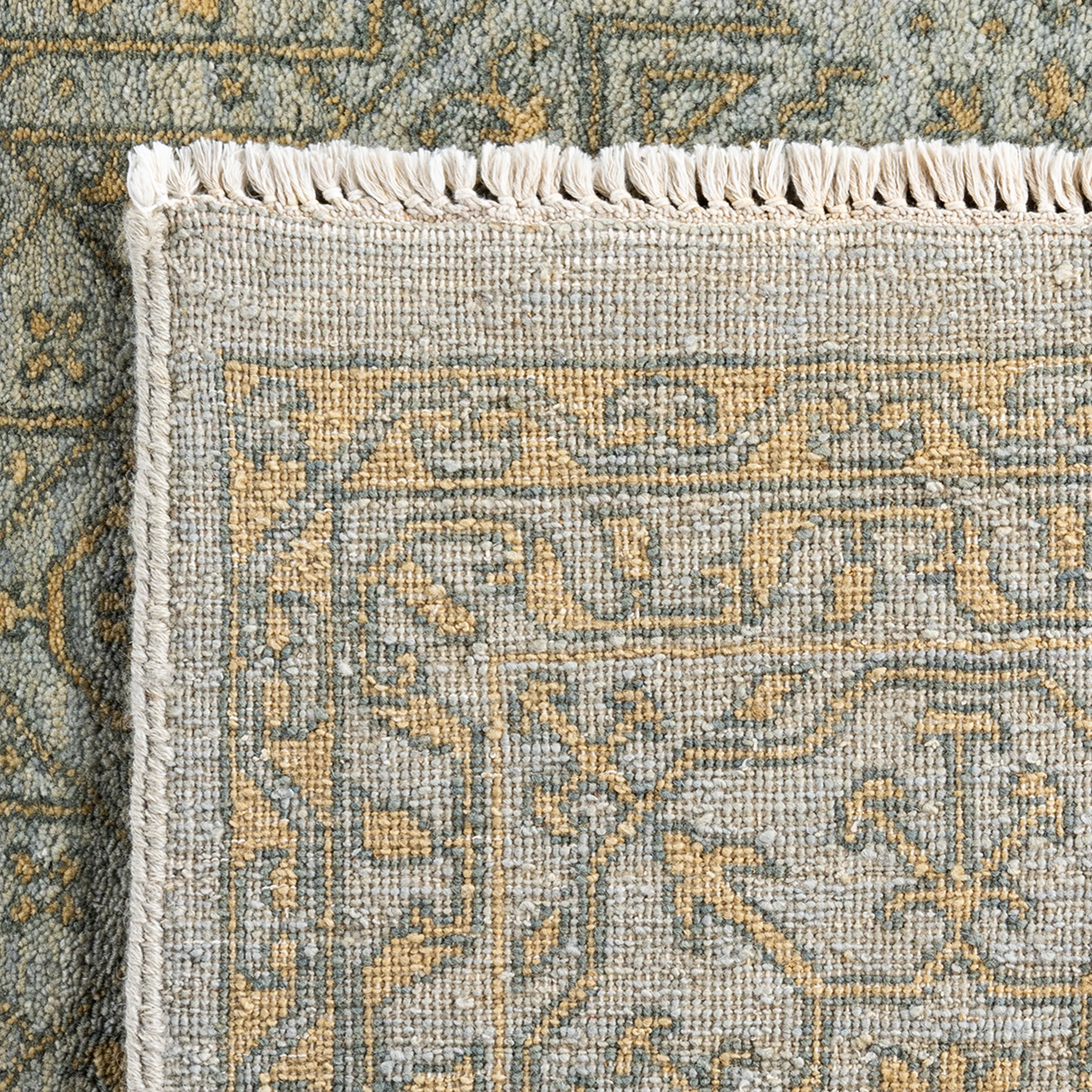Grey Traditional Ikat Wool Rug - 9'1" x 12'3" - Image 5