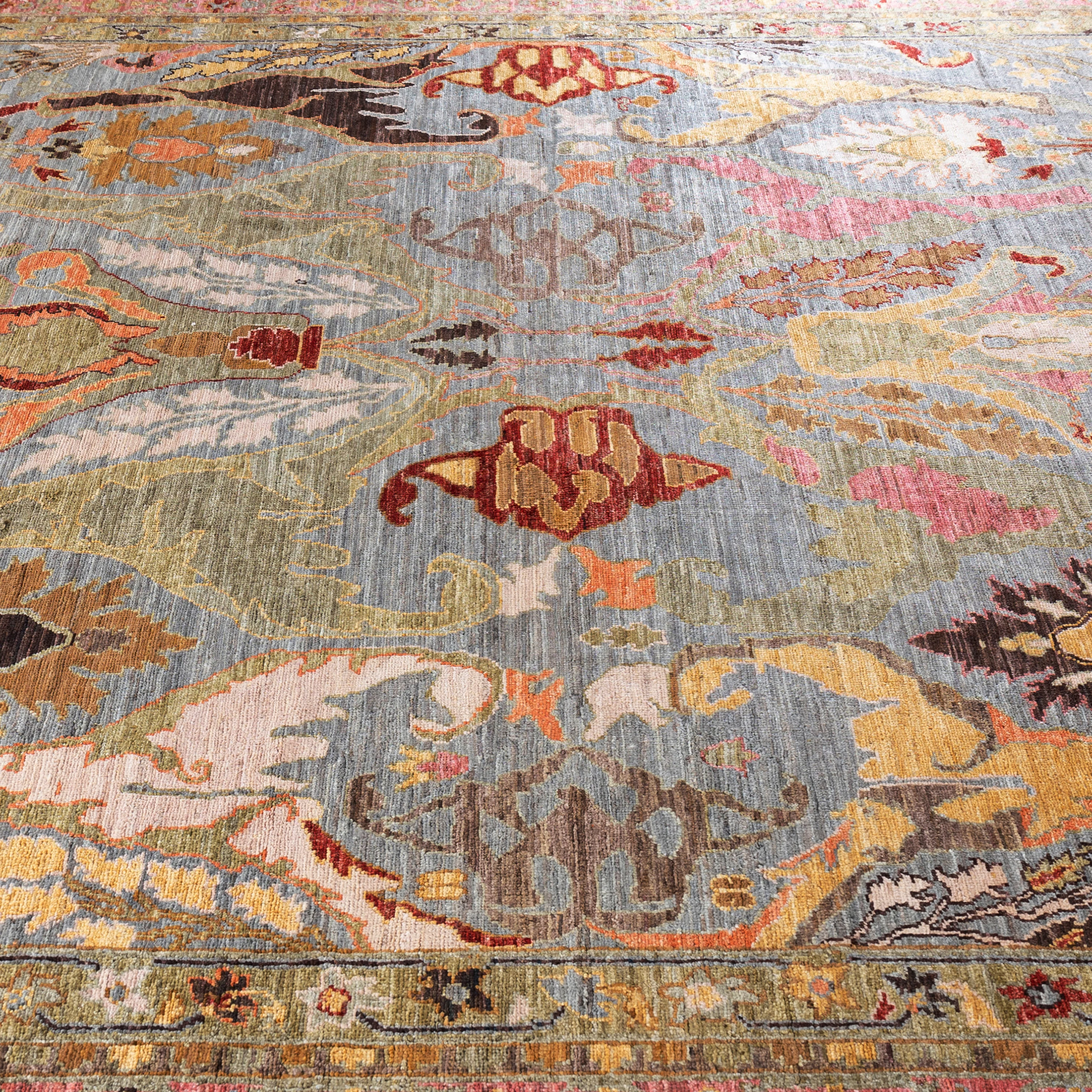 Multicolored Soluna Traditional Wool Rug - 8'5" x 10' - Image 4