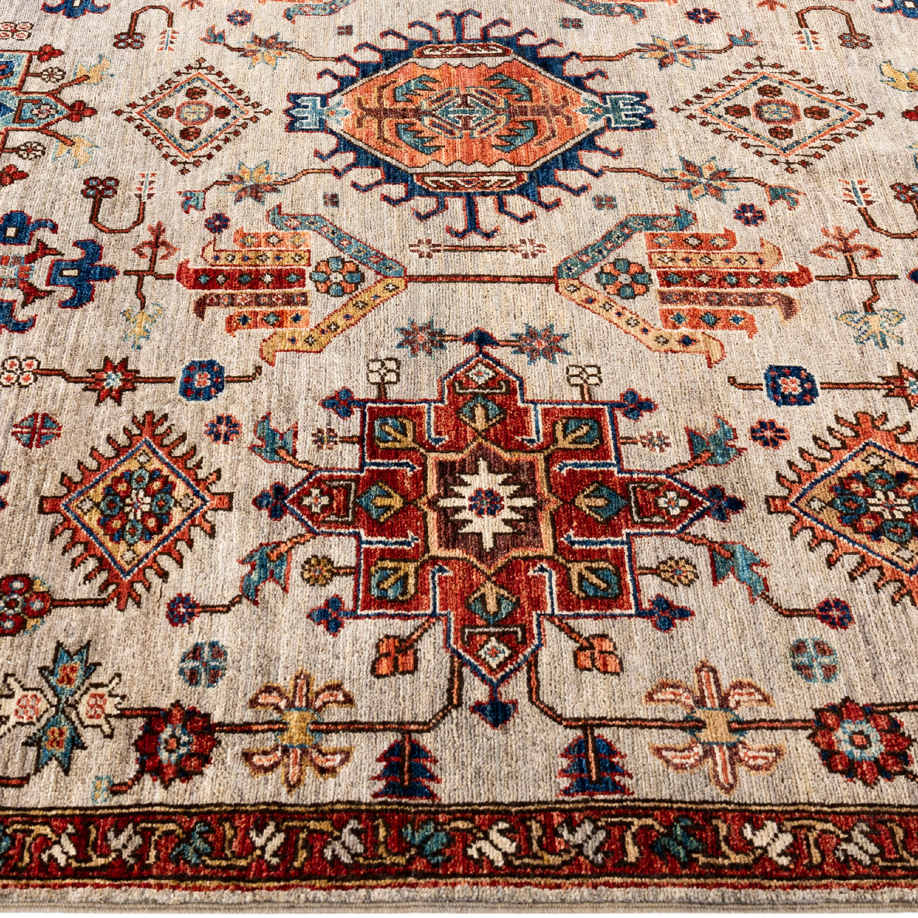 Beige Traditional Serapi Wool Rug - 5'11" x 8'10" - Image 4