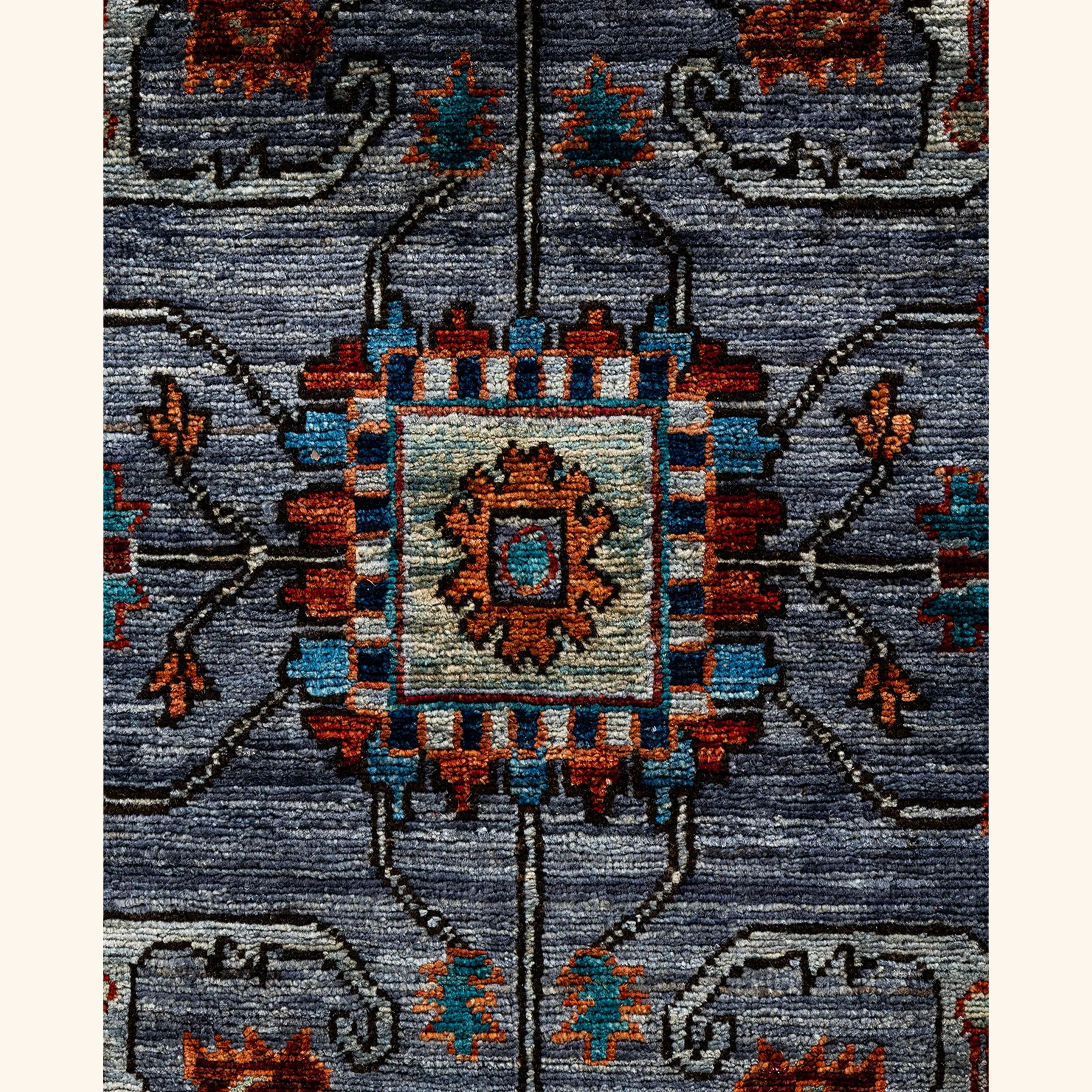 Grey Traditional Serapi Wool Rug - 5'11" x 9' - Image 3