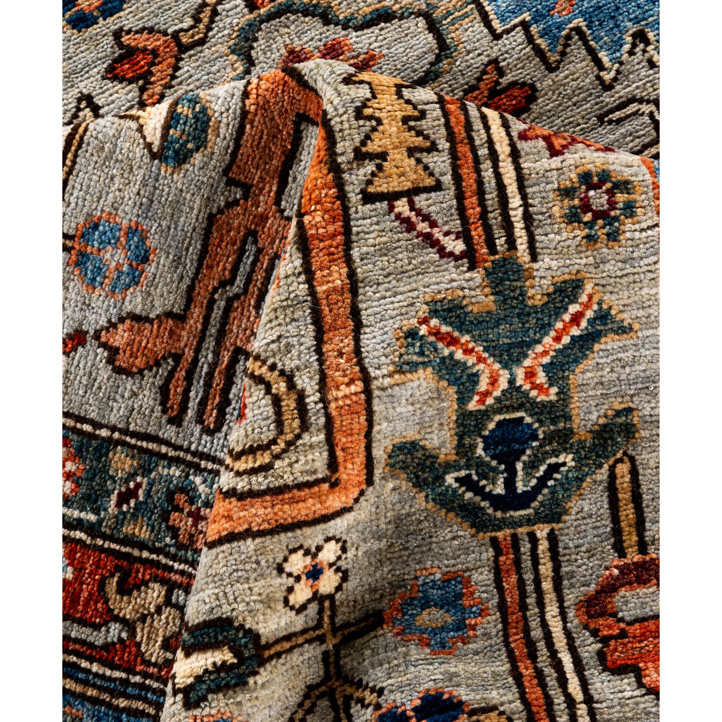 Red Traditional Serapi Wool Rug - 9'1" x 12'2" - Image 8