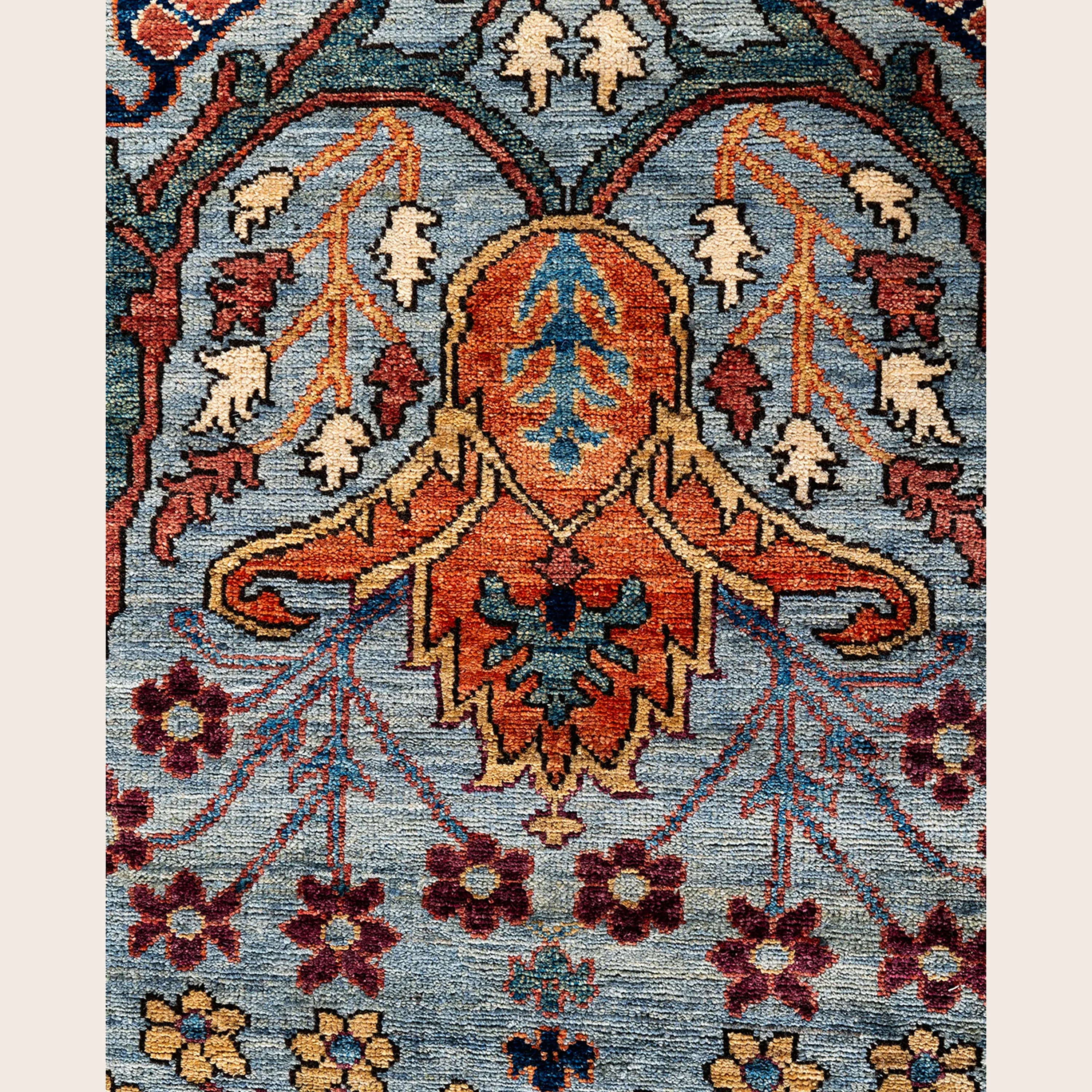 Grey Traditional Serapi Wool Runner - 2'10" x 10' - Image 2