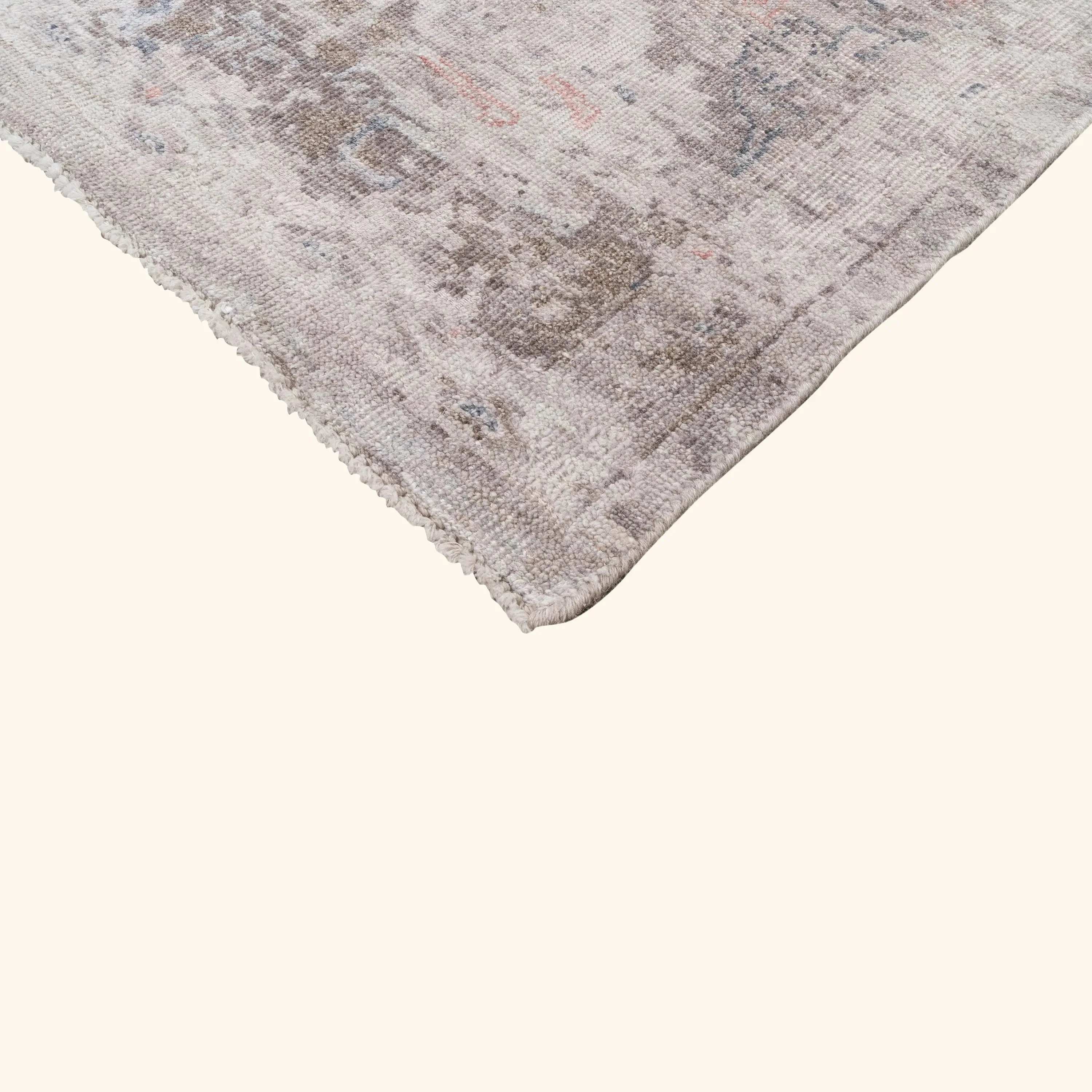 Grey Traditional Silk Wool Linen Blend Rug - 8'2" x 10'2" - Image 4
