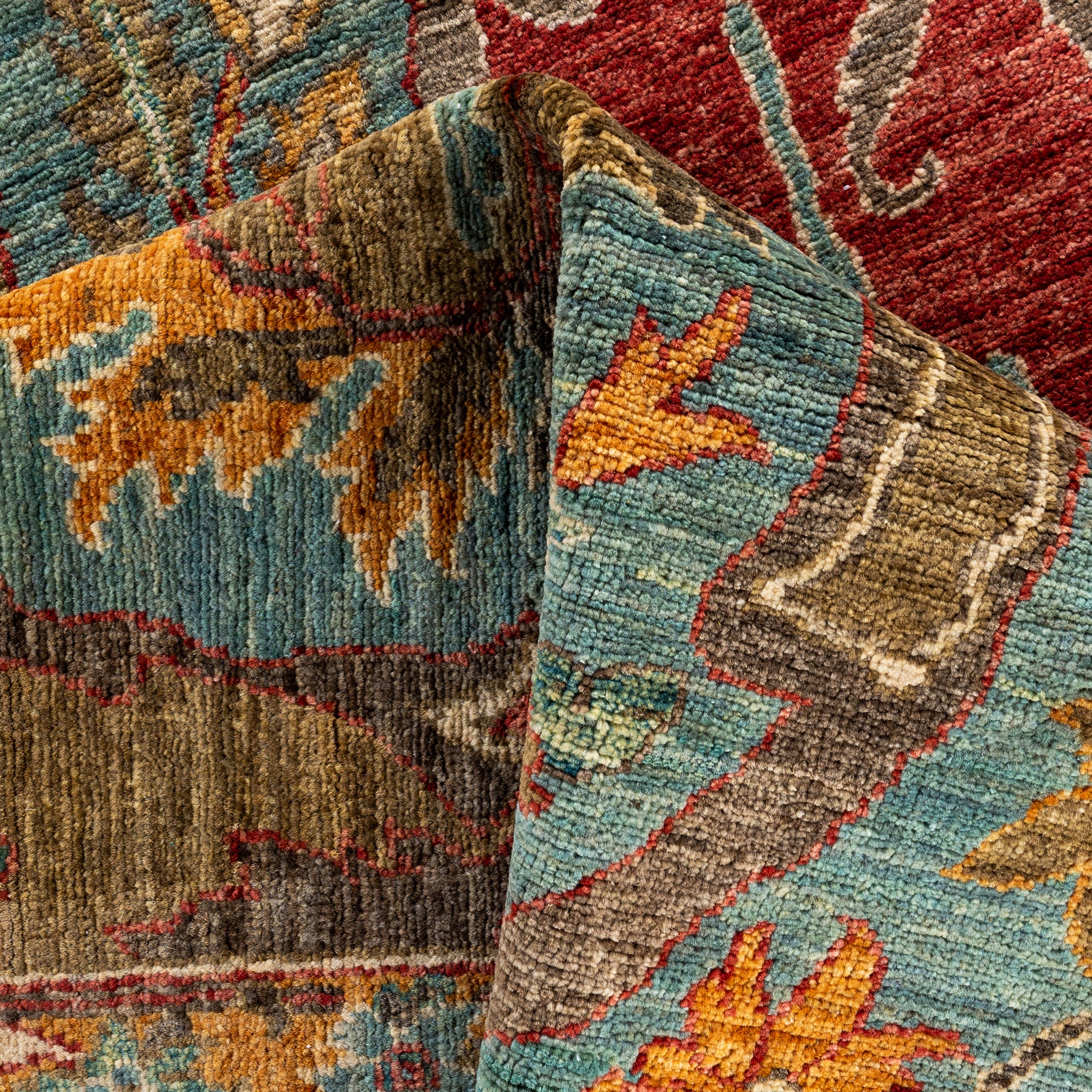 Blue & Yellow Soluna Traditional Wool Rug - 6' x 9'2" - Image 7