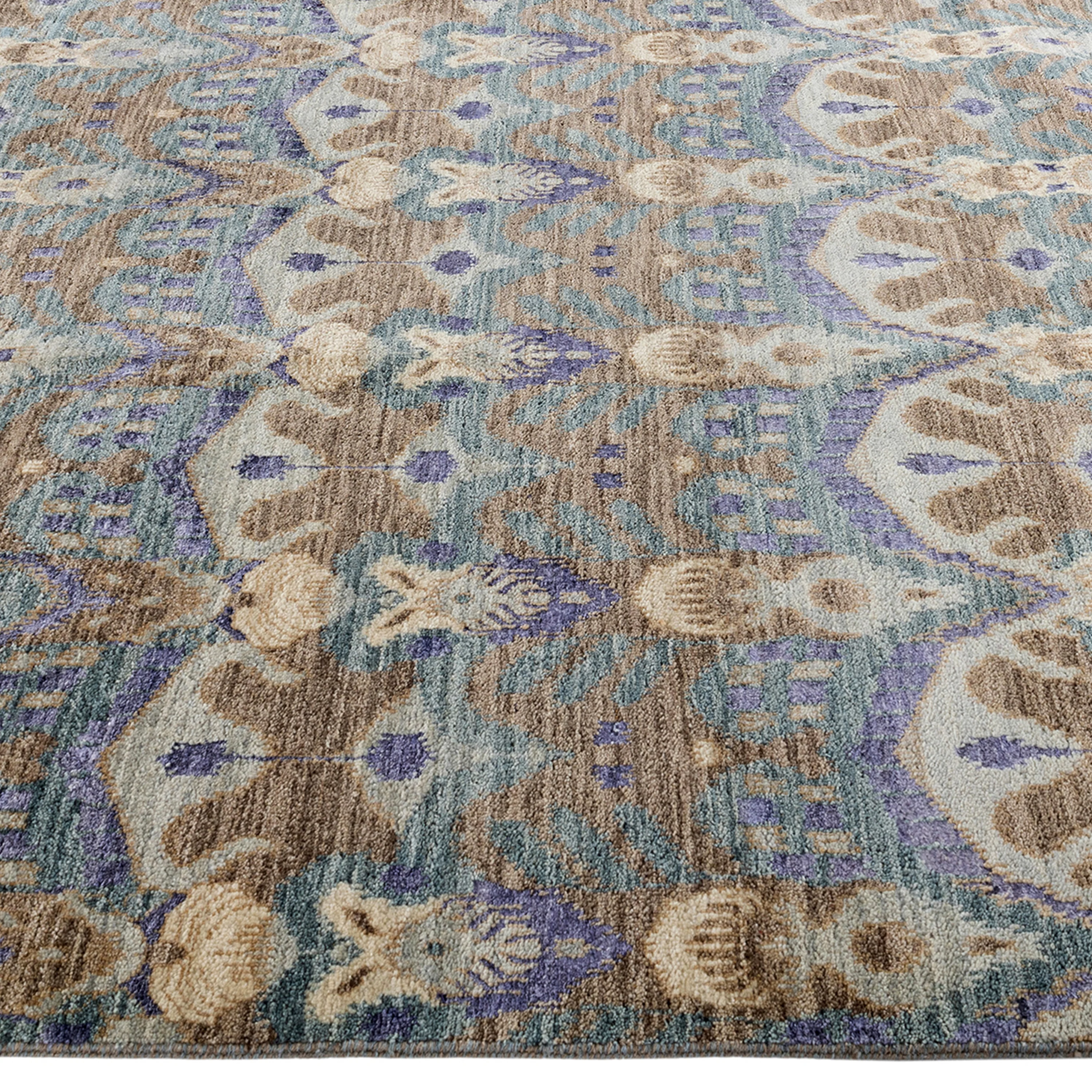 Grey Traditional Wool Slik Blend Rug - 9'1" x 12' - Image 2