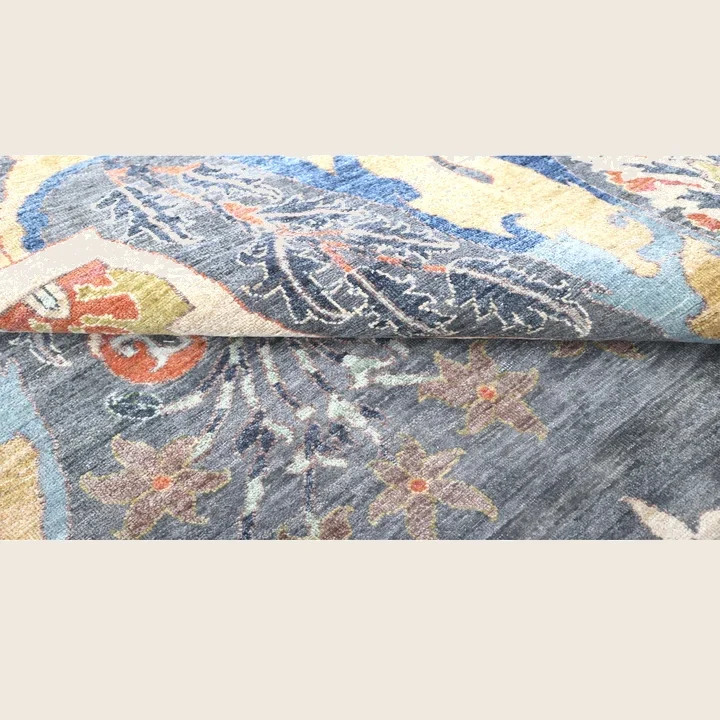 Grey Transitional Wool Rug - 9' x 12' - Image 8