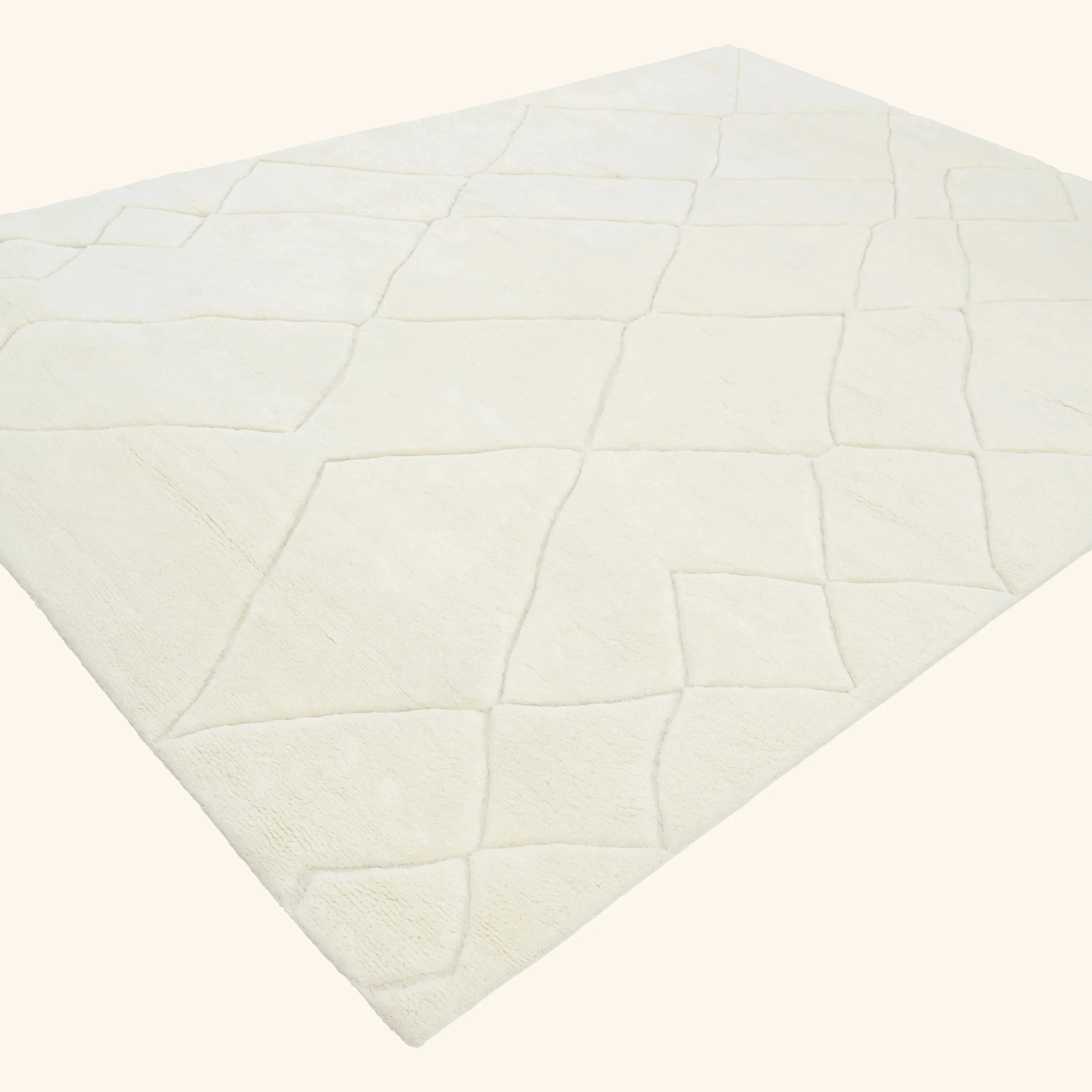 Cream Moroccan Wool Rug - 10' x 14' - Image 3
