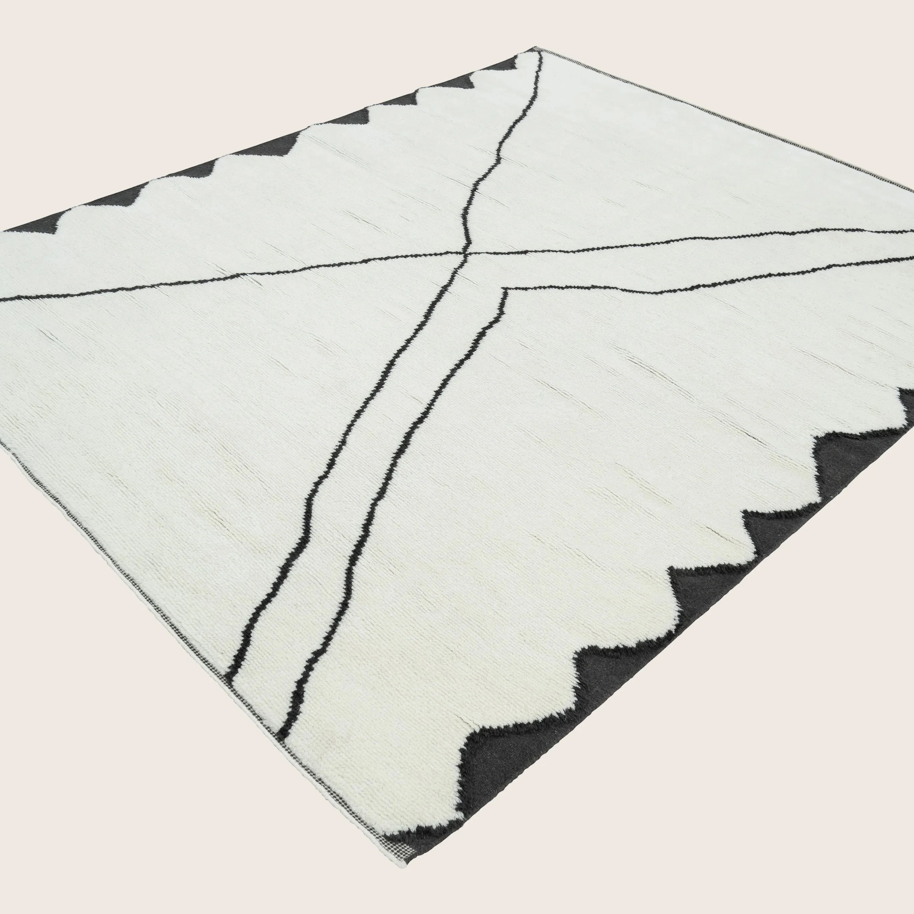 Cream Moroccan Wool Rug - 8' x 10' - Image 3