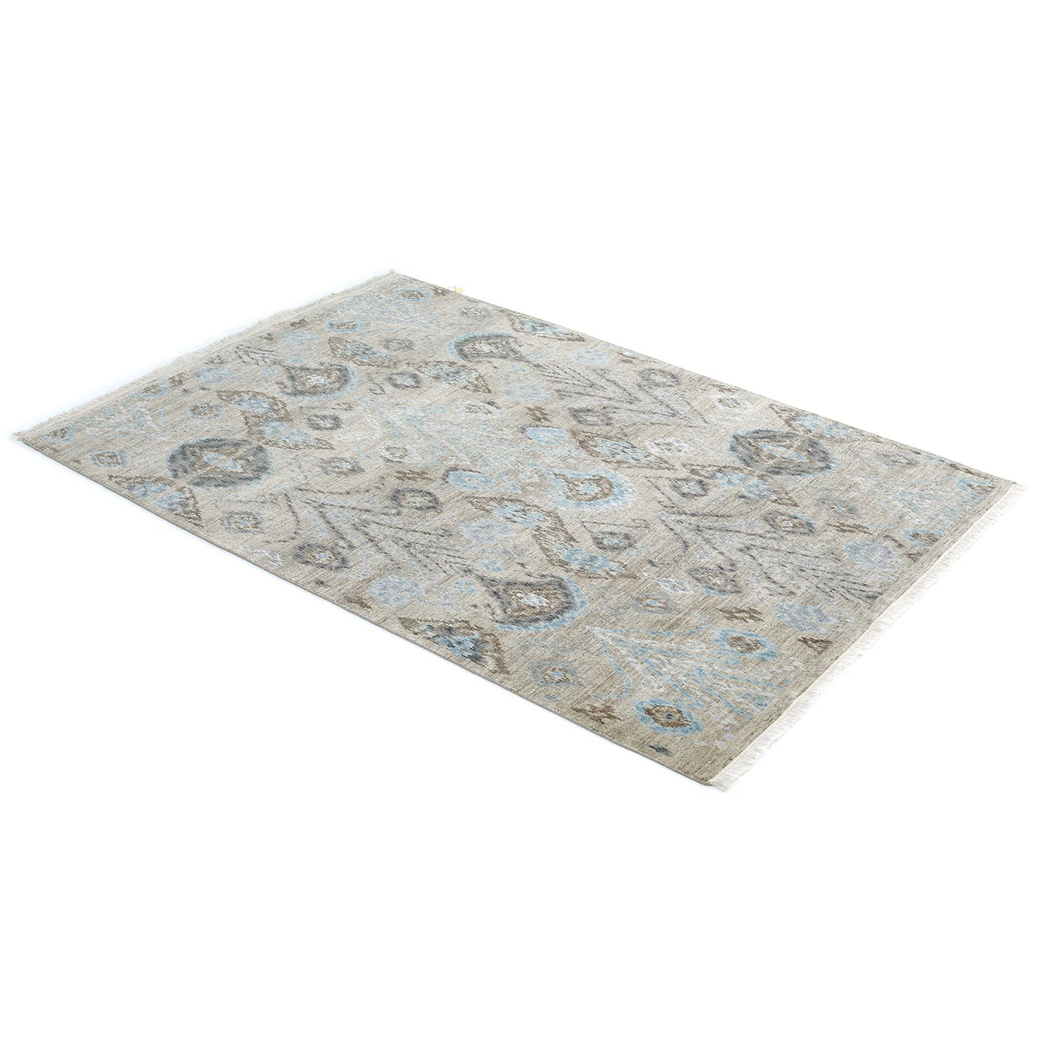 Grey Modern Wool Rug - 5' x 7' - Image 3