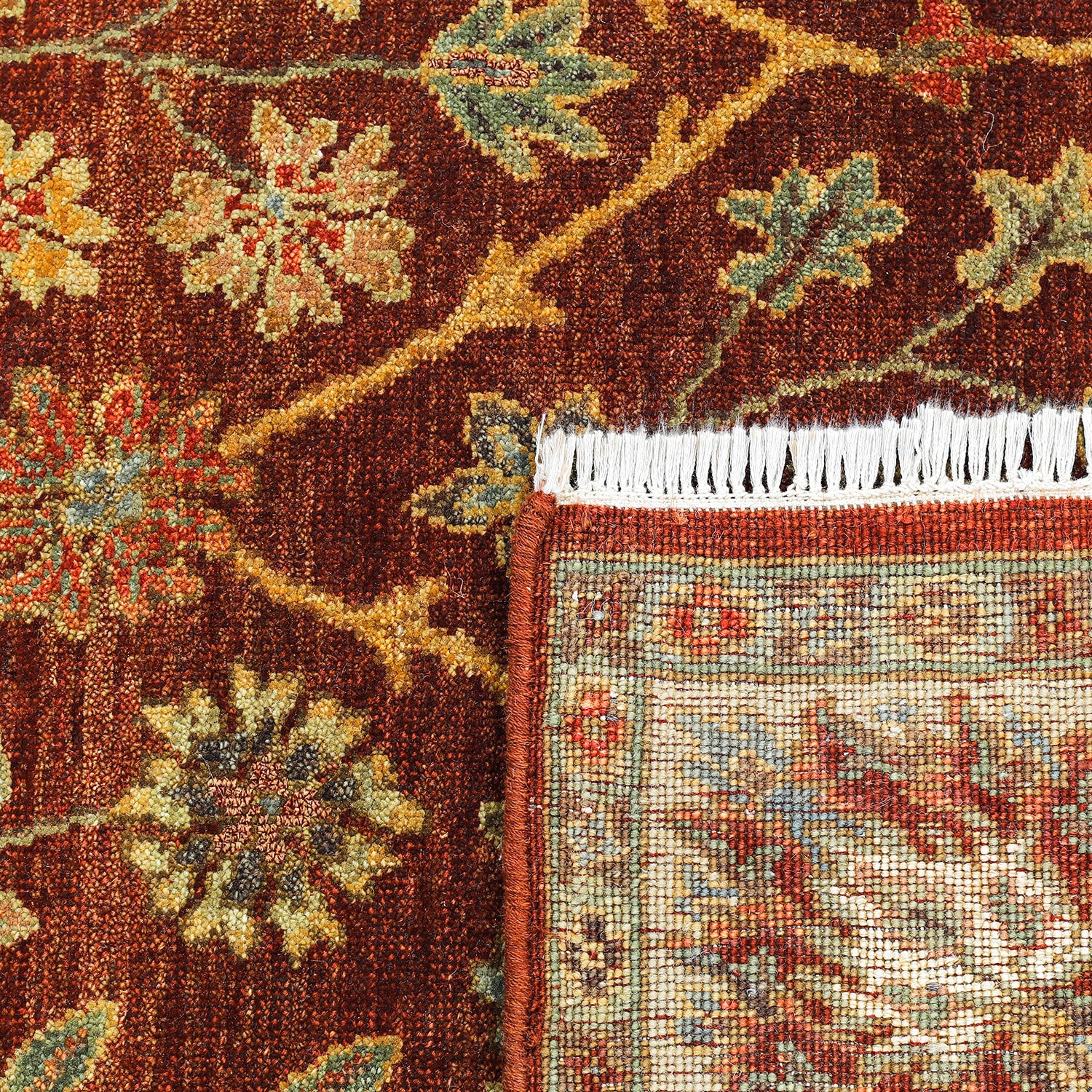 Red Traditional Wool Rug - 5' x 8'5" - Image 4