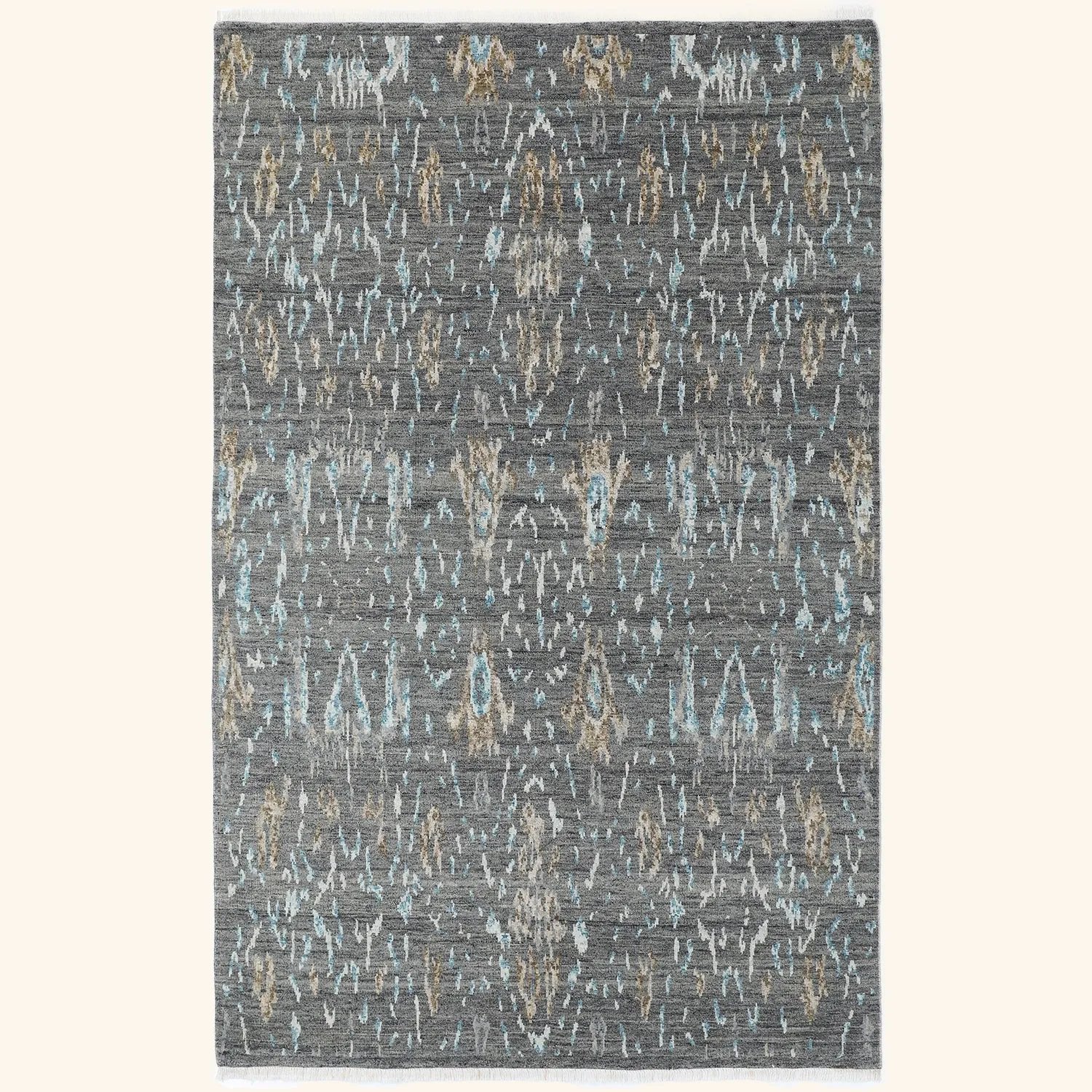 Grey Modern Wool Rug - 5'1" x 8'