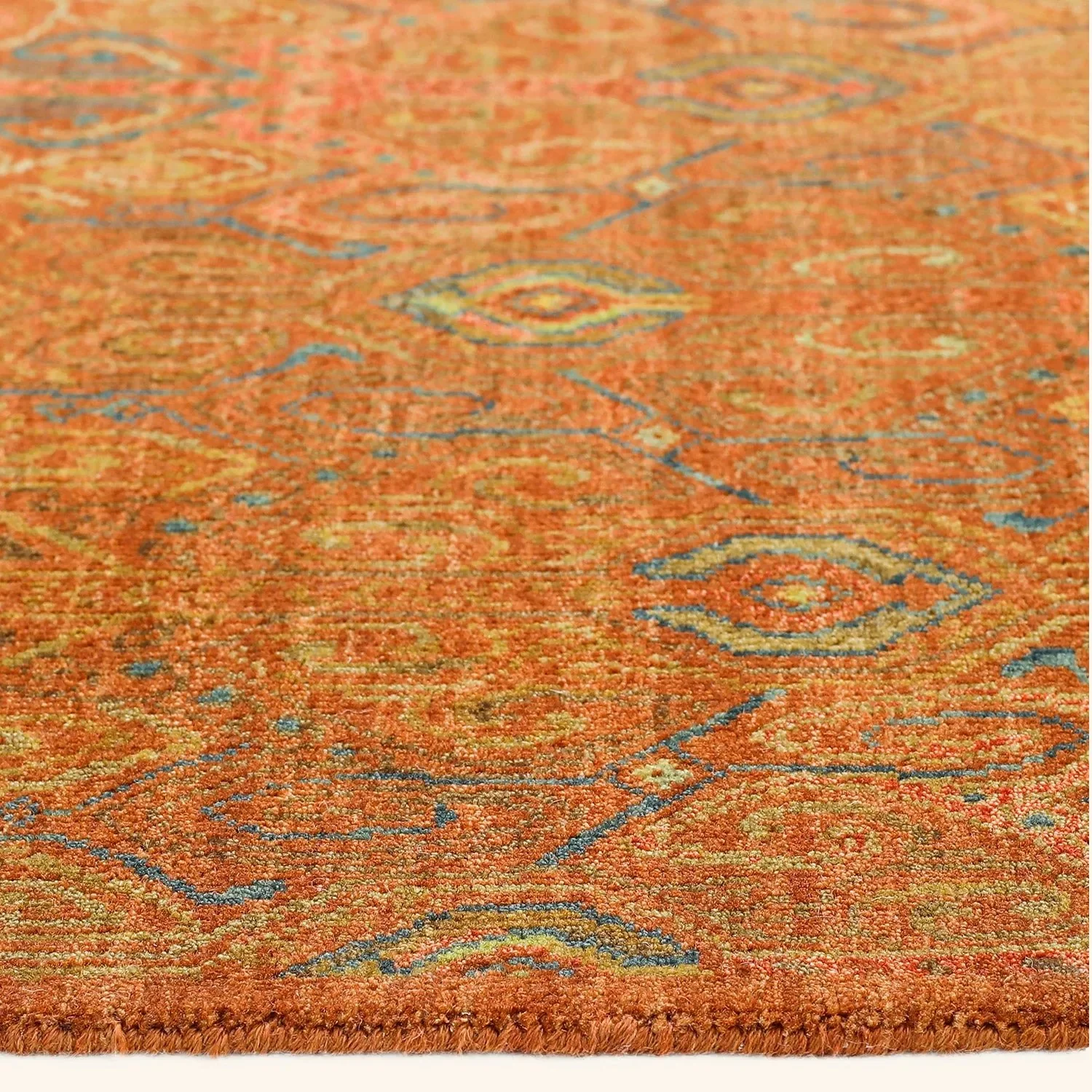 Orange Transitional Wool Rug - 5'1" x 8'6" - Image 6