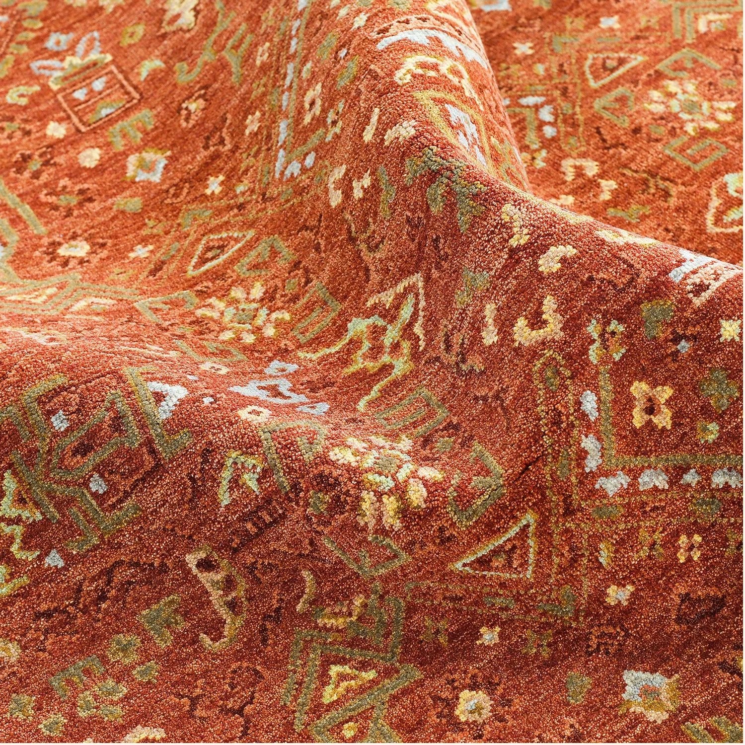 Orange Transitional Wool Rug - 5'2" x 7'3" - Image 5