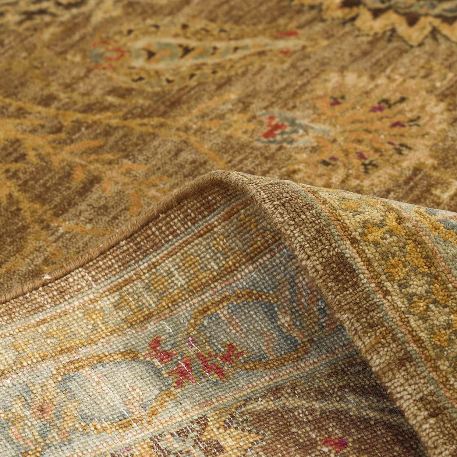Brown Traditional Wool Rug - 5'9" x 5'11" - Image 5