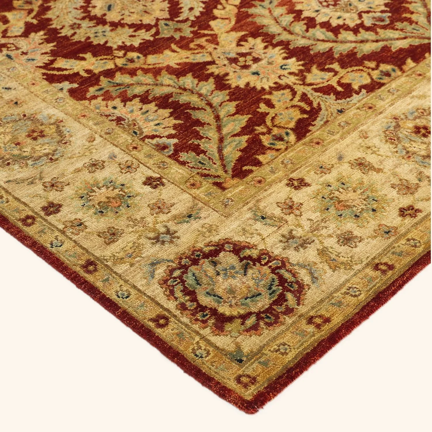 Red Traditional Wool Rug - 6' x 5'9" - Image 3