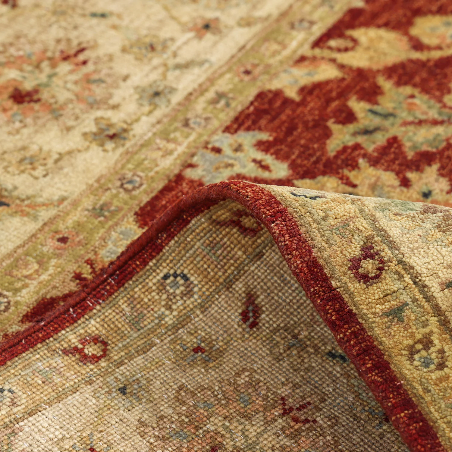 Red Traditional Wool Rug - 6' x 5'9" - Image 5