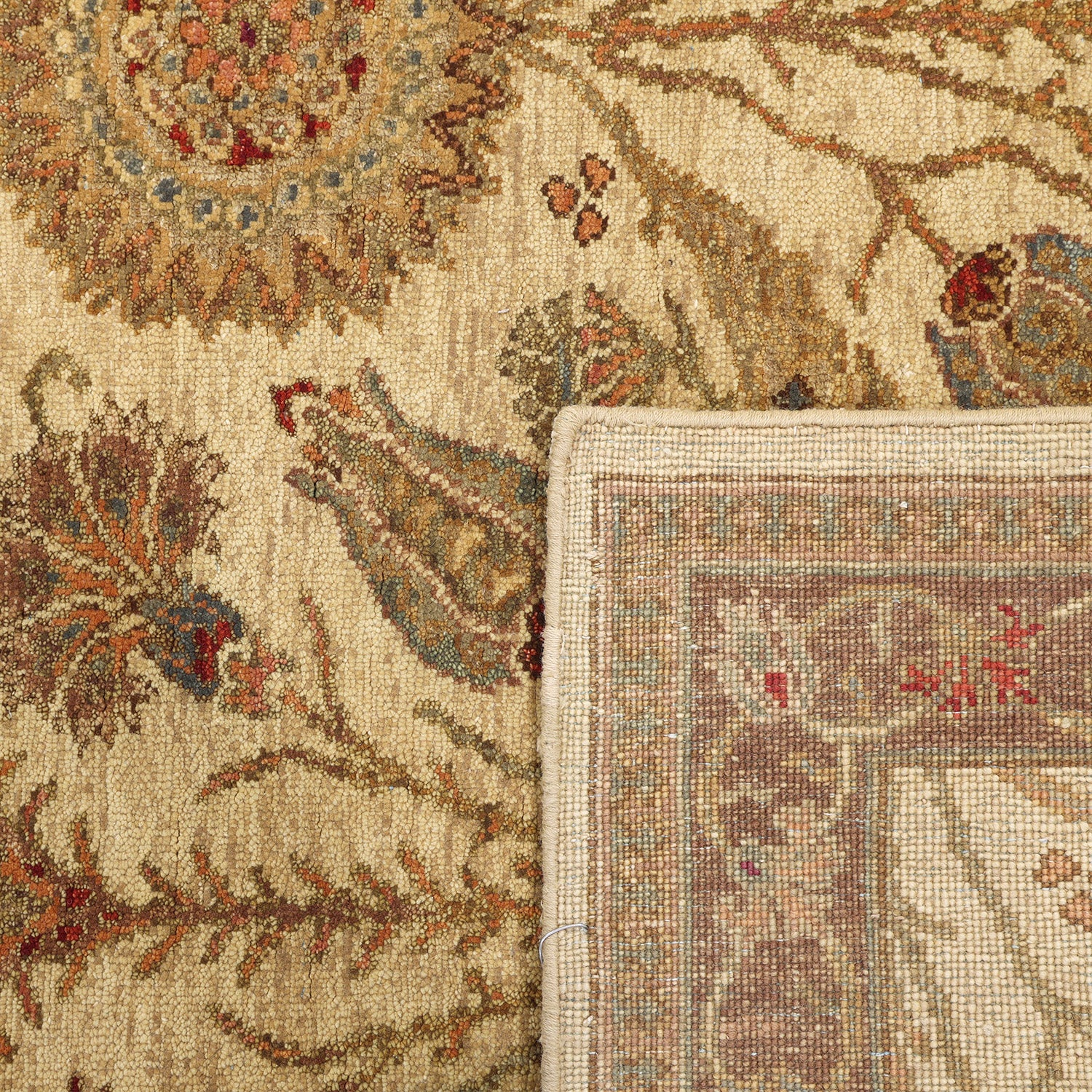 Beige Traditional Wool Rug - 6'1" x 11'8" - Image 5