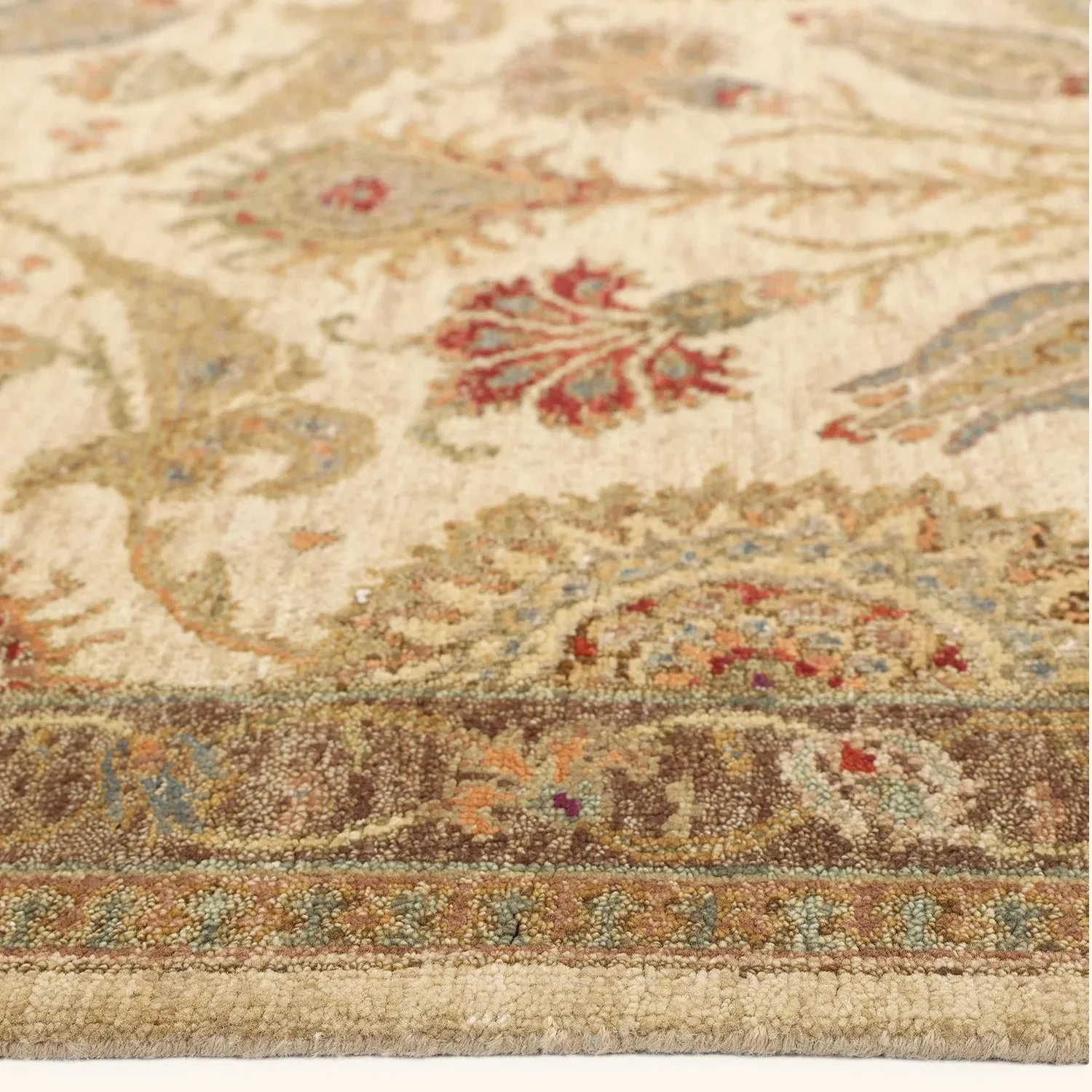 Beige Traditional Wool Rug - 6'1" x 11'8" - Image 7