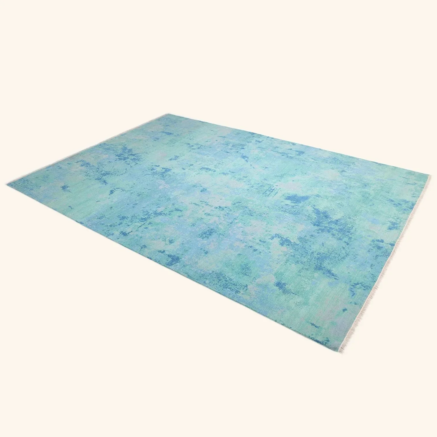 Blue Modern Wool Rug - 8'1" x 11'3" - Image 9
