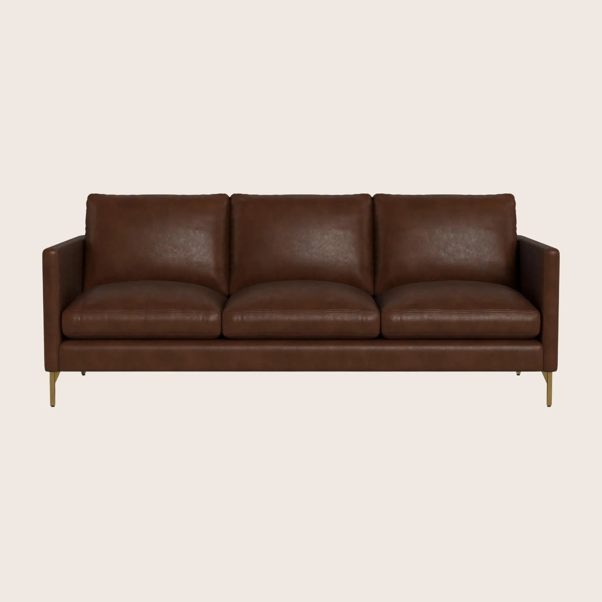 Hannah Leather 86" Three Seat Sofa