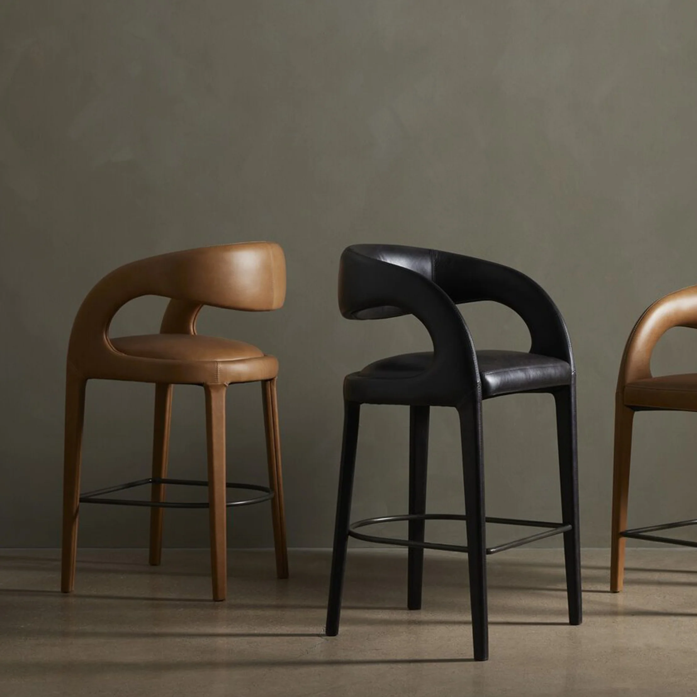 Hawkins Leather Bar Stool - Image 2