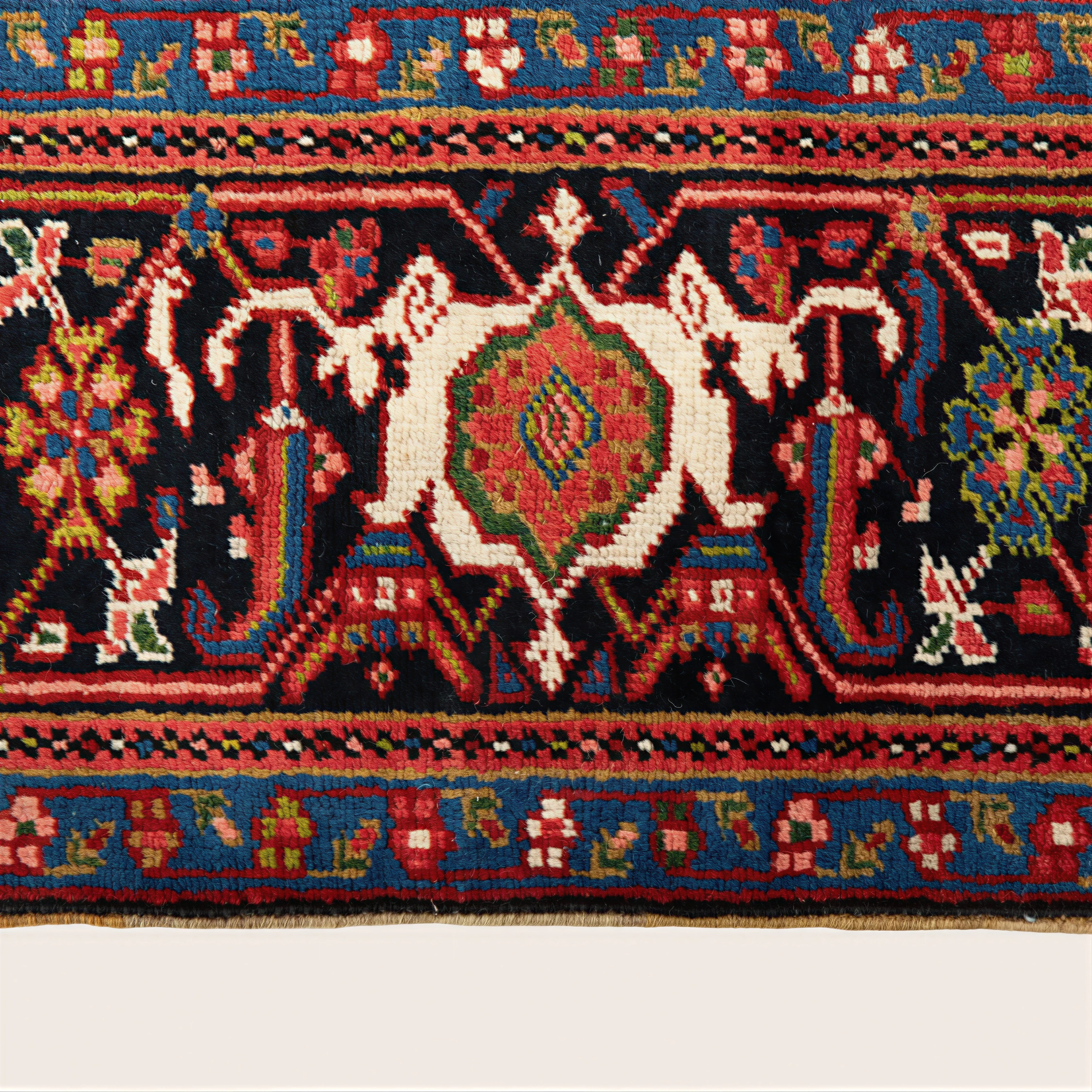 Red Vintage Traditional Heriz Rug - 8'2" x 11'1" - Image 10