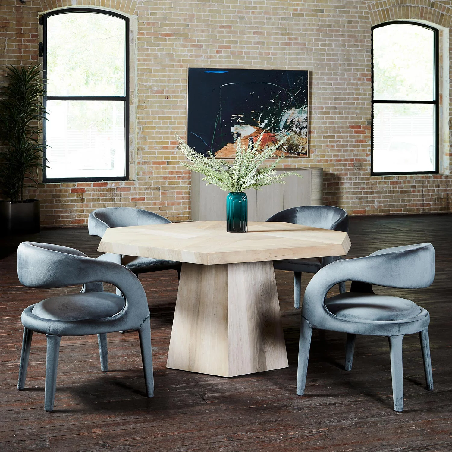Hexagon Wooden Dining Table - Image 10