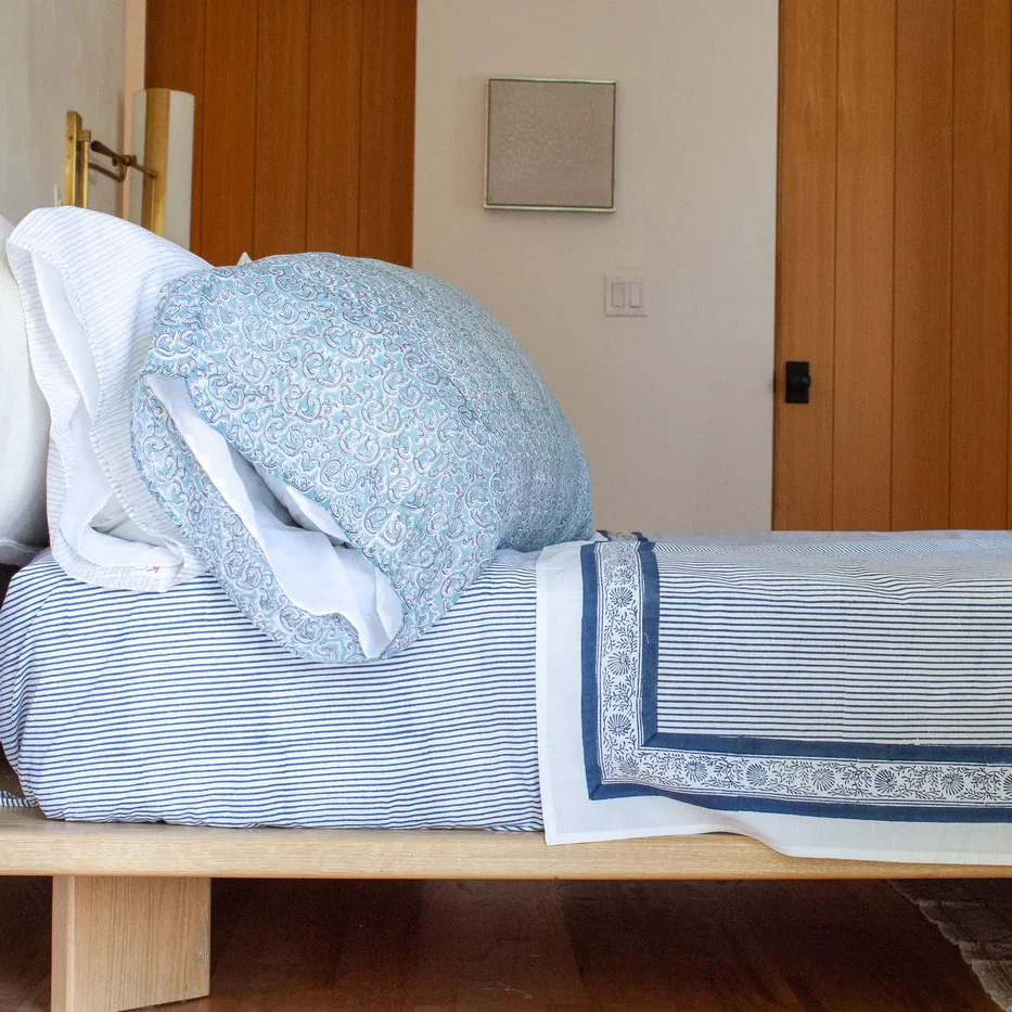 Indigo Stripes Flat Sheet - Image 2