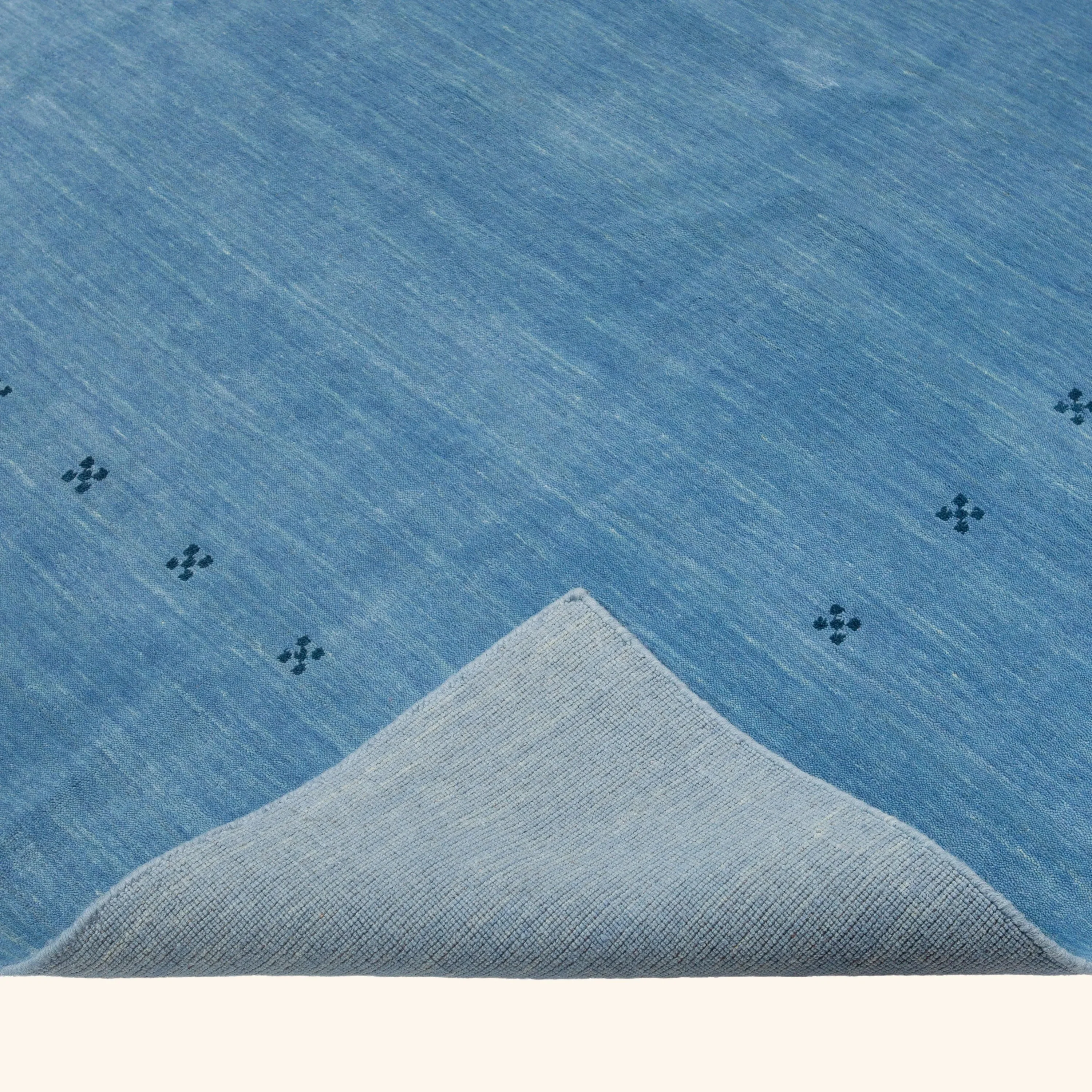 Blue Solid Indo Gabbeh Rug - 9'2" x 12'1" - Image 4